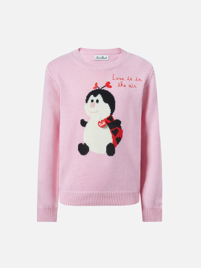Princess Cashmere-Blend Sweater With Trudi Ladybug Patch | Special Edition Pink