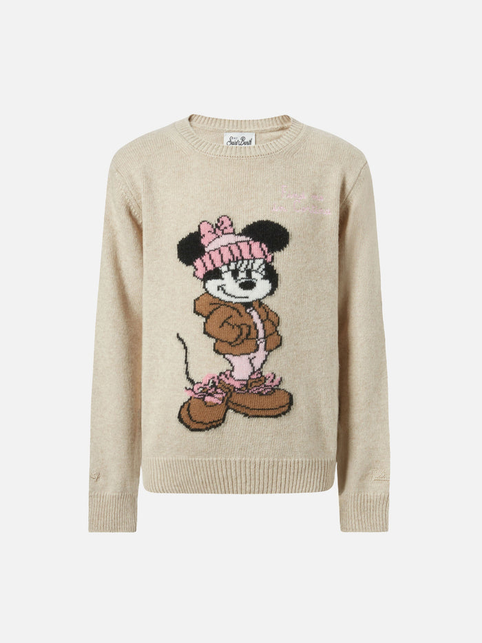 Princess Cashmere-Blend Sweater With Minnie Acquard | Disney Special Edition Brown