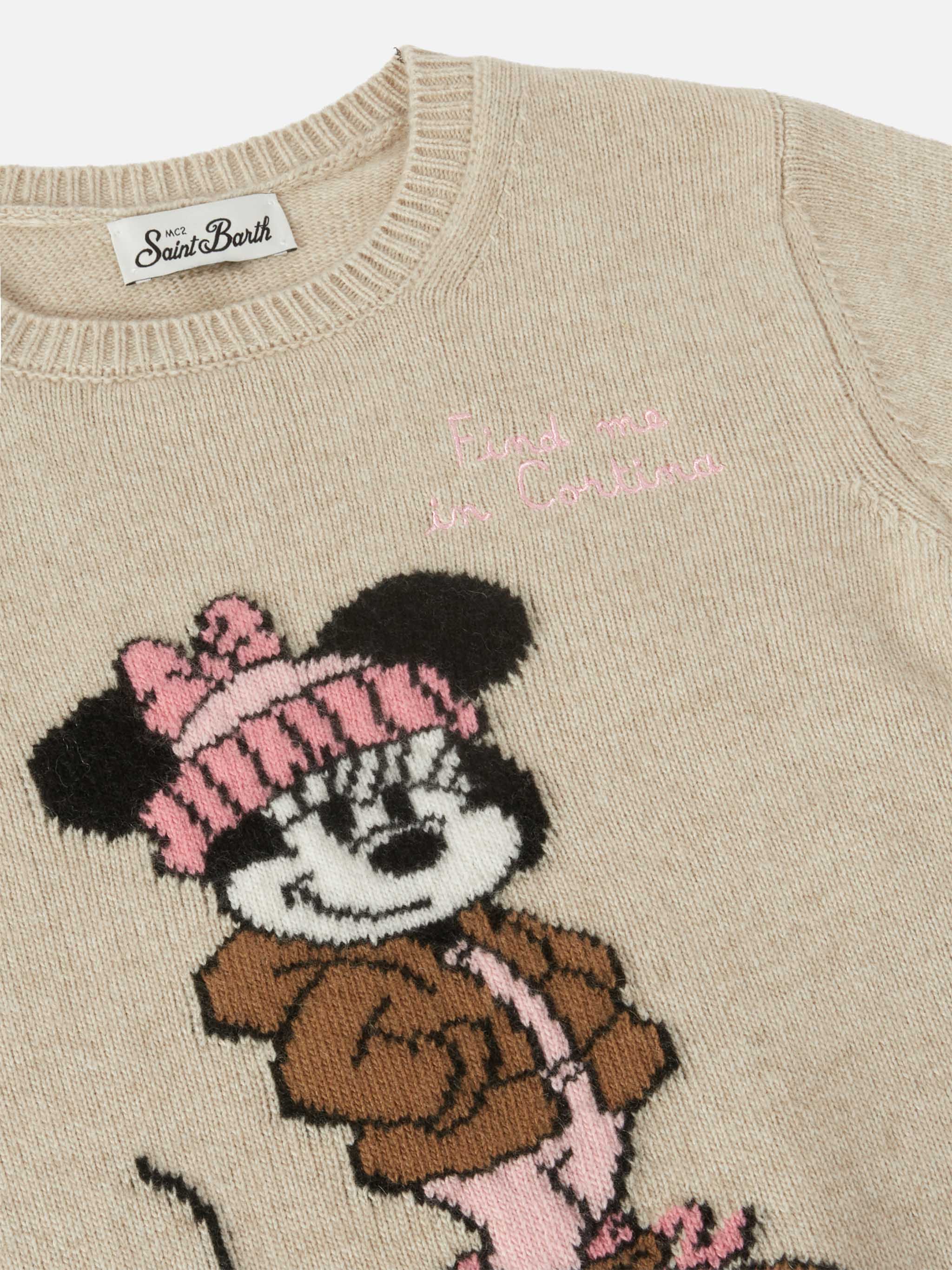 Princess Cashmere-Blend Sweater With Minnie Acquard | Disney Special Edition Brown