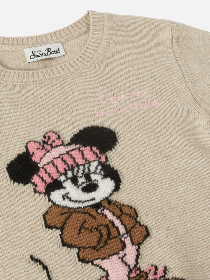 Princess Cashmere-Blend Sweater With Minnie Acquard | Disney Special Edition Brown