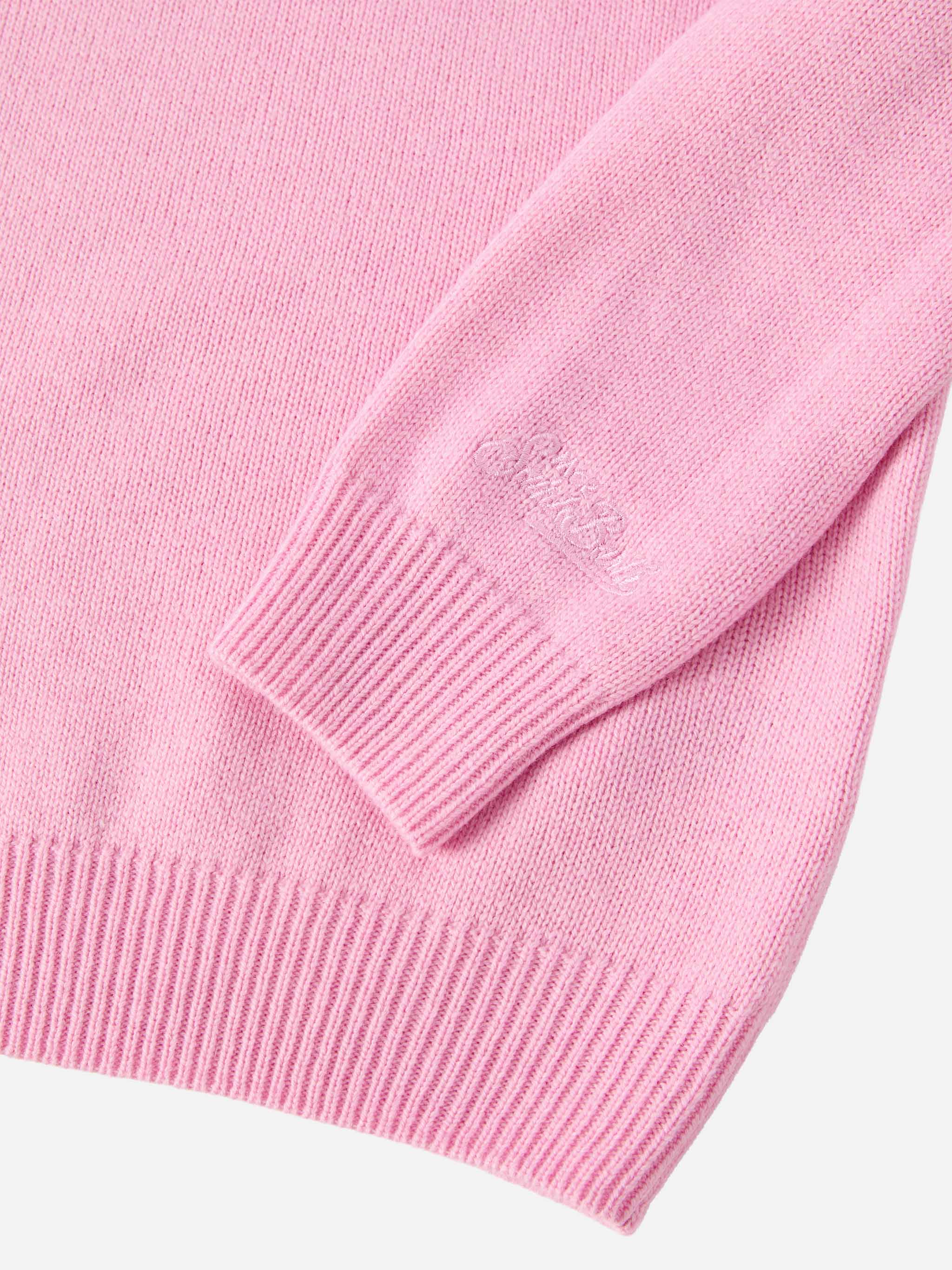 Princess Cashmere-Blend Crewneck With Favolosa Jacquard Pink