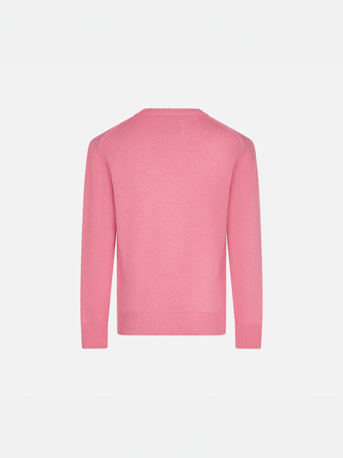 Girl Crewneck Sweater With Snoopy Padel Print | Peanuts™ Special Edition Pink