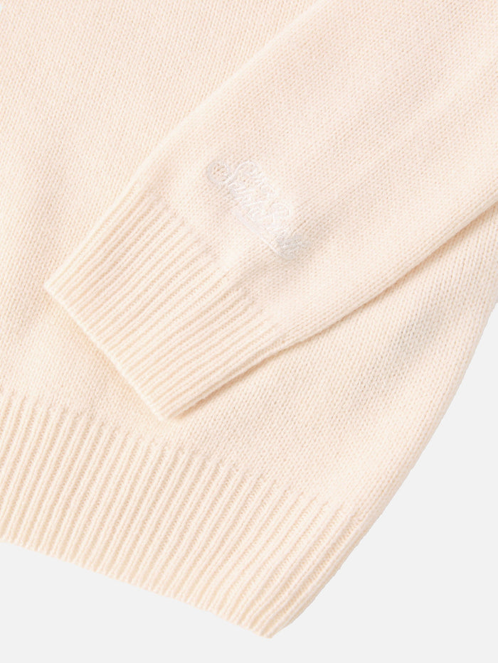 Princess Cashmere-Blend Crewneck With Viziata Rhinestone Appliqué White