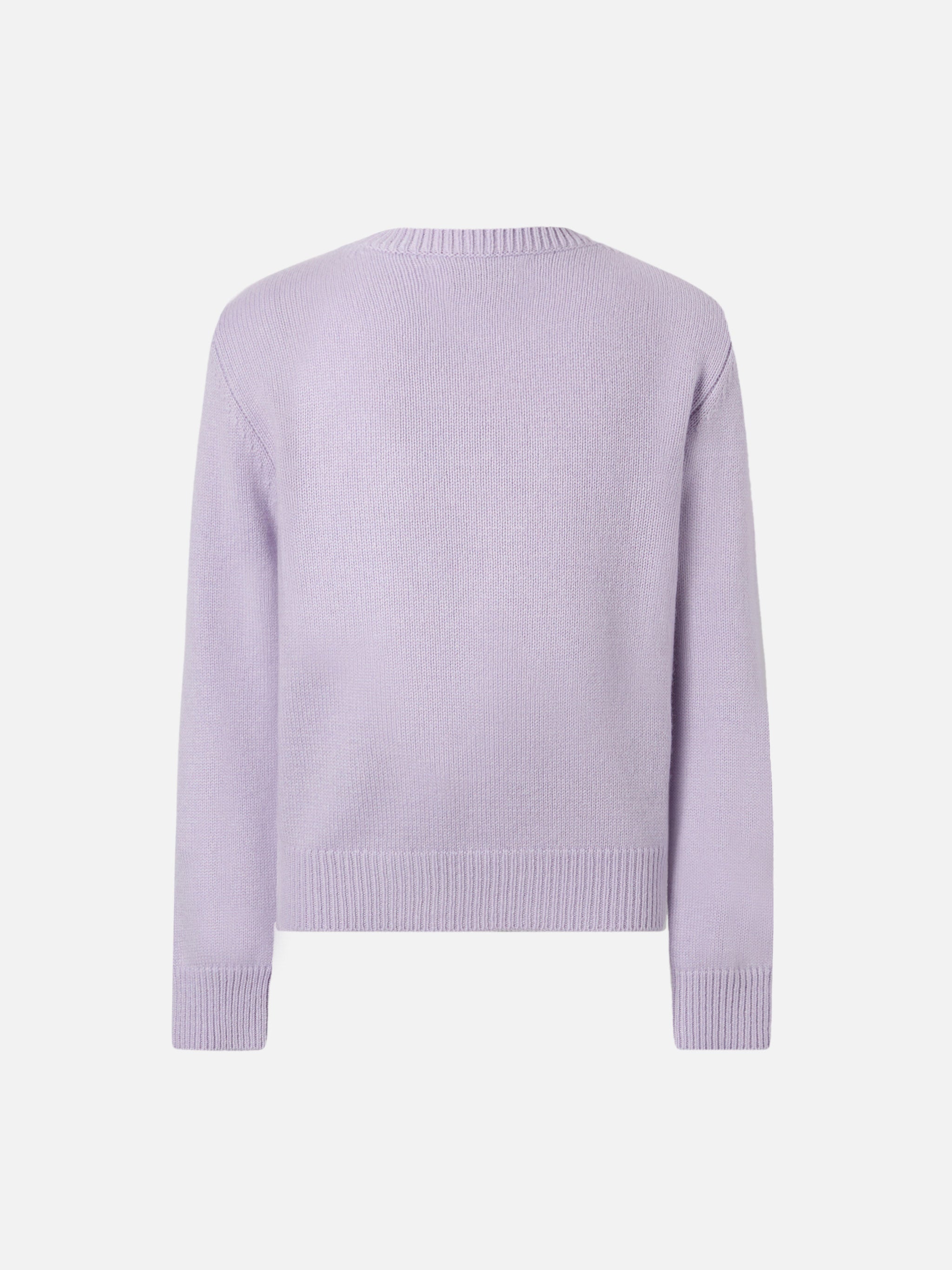 Crewnecl Princess Cashmere Blend With Bella E Monella Jacquard Pink Knitwear