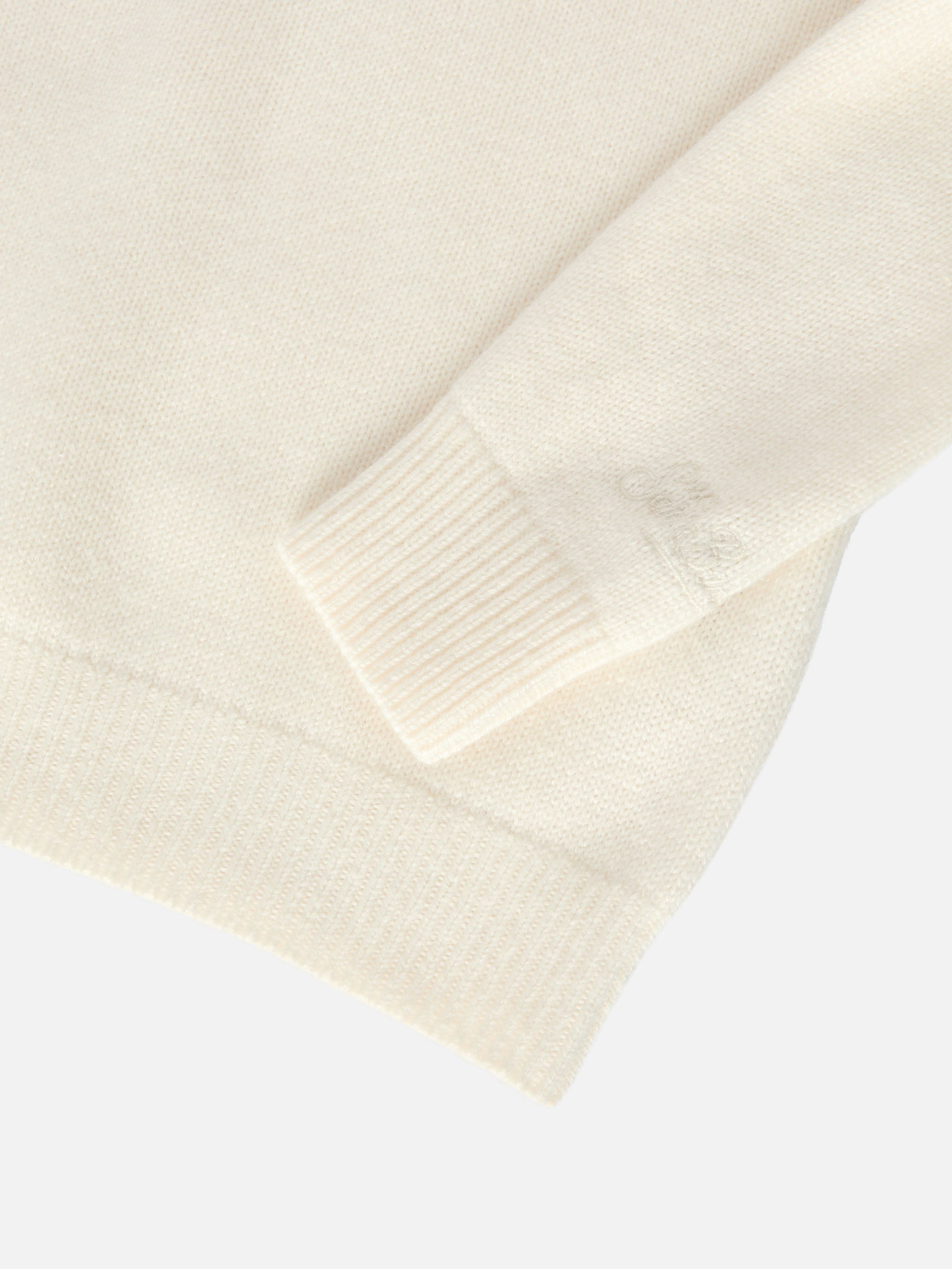 Crewneck Princess Cashmere Blend With Piccola Peste Jacquard White