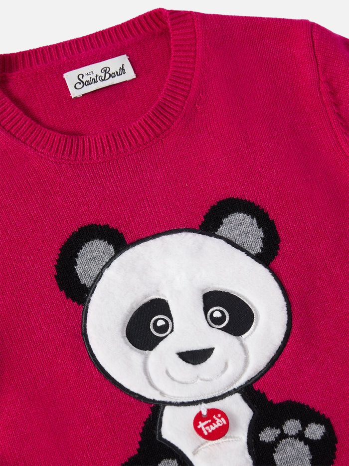 Princess Cashmere-Blend Crewneck With Trudi Panda Patch | Special Edition Pink