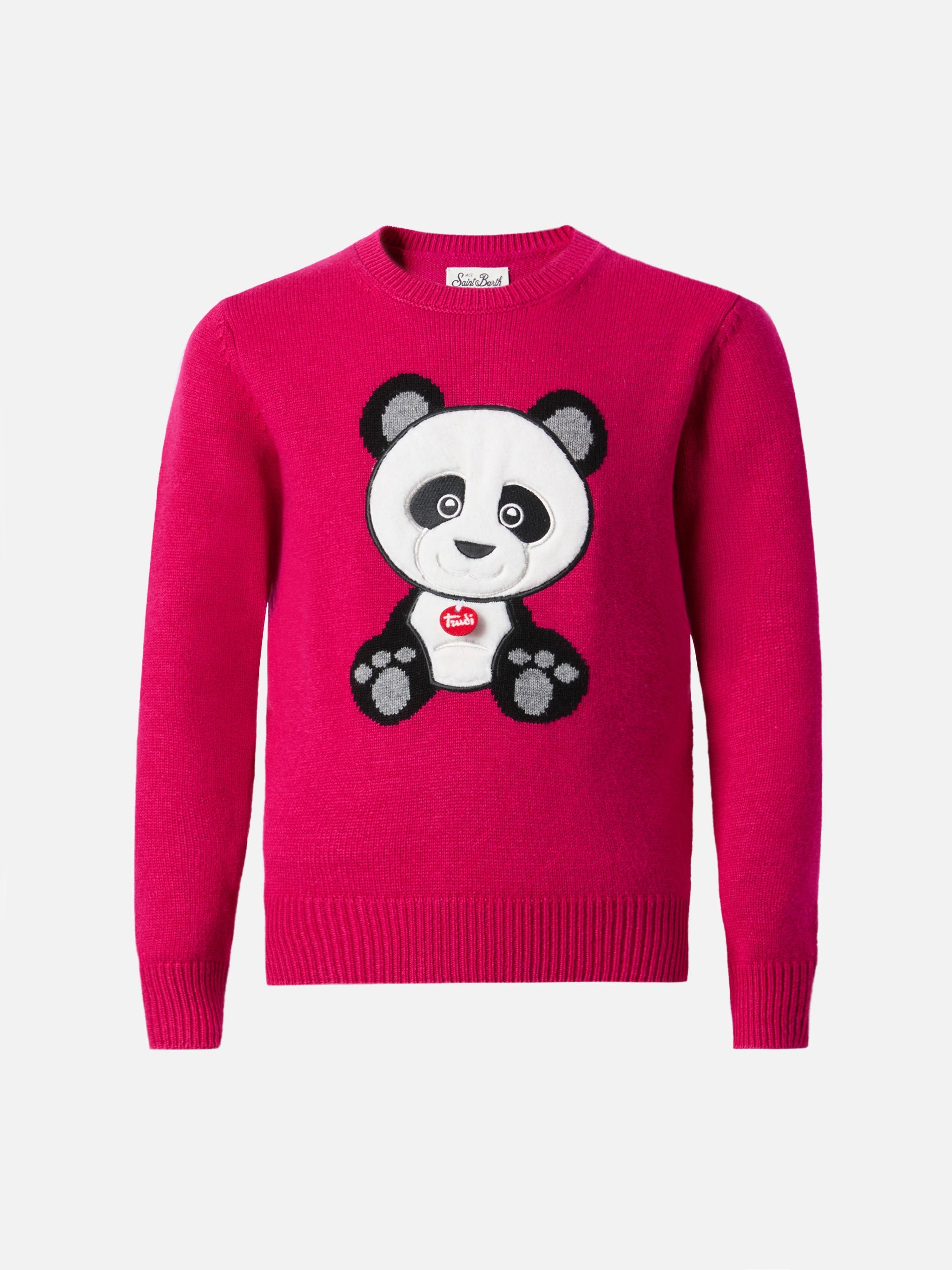 Princess Cashmere-Blend Crewneck With Trudi Panda Patch | Special Edition Pink