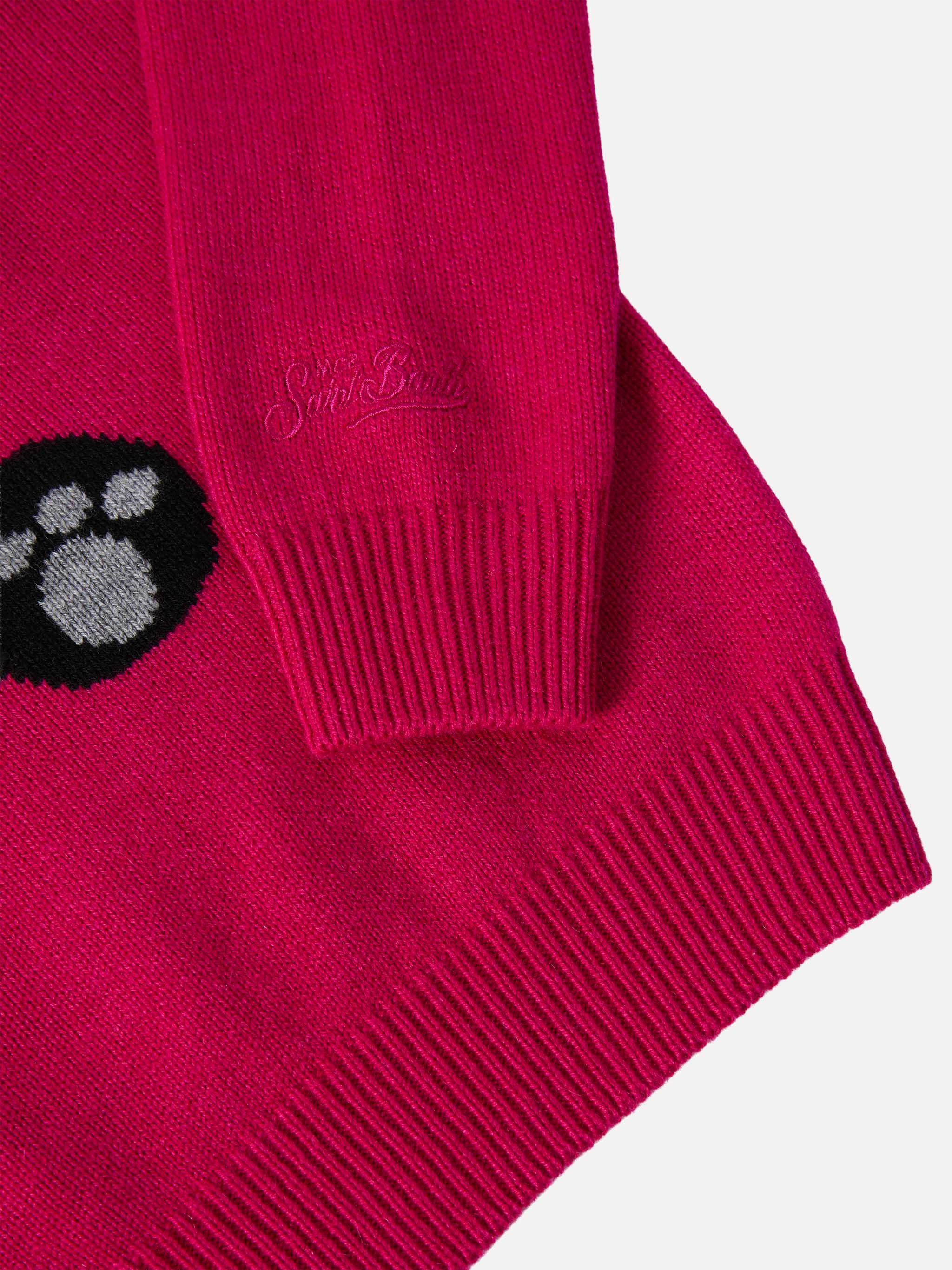Princess Cashmere-Blend Crewneck With Trudi Panda Patch | Special Edition Pink