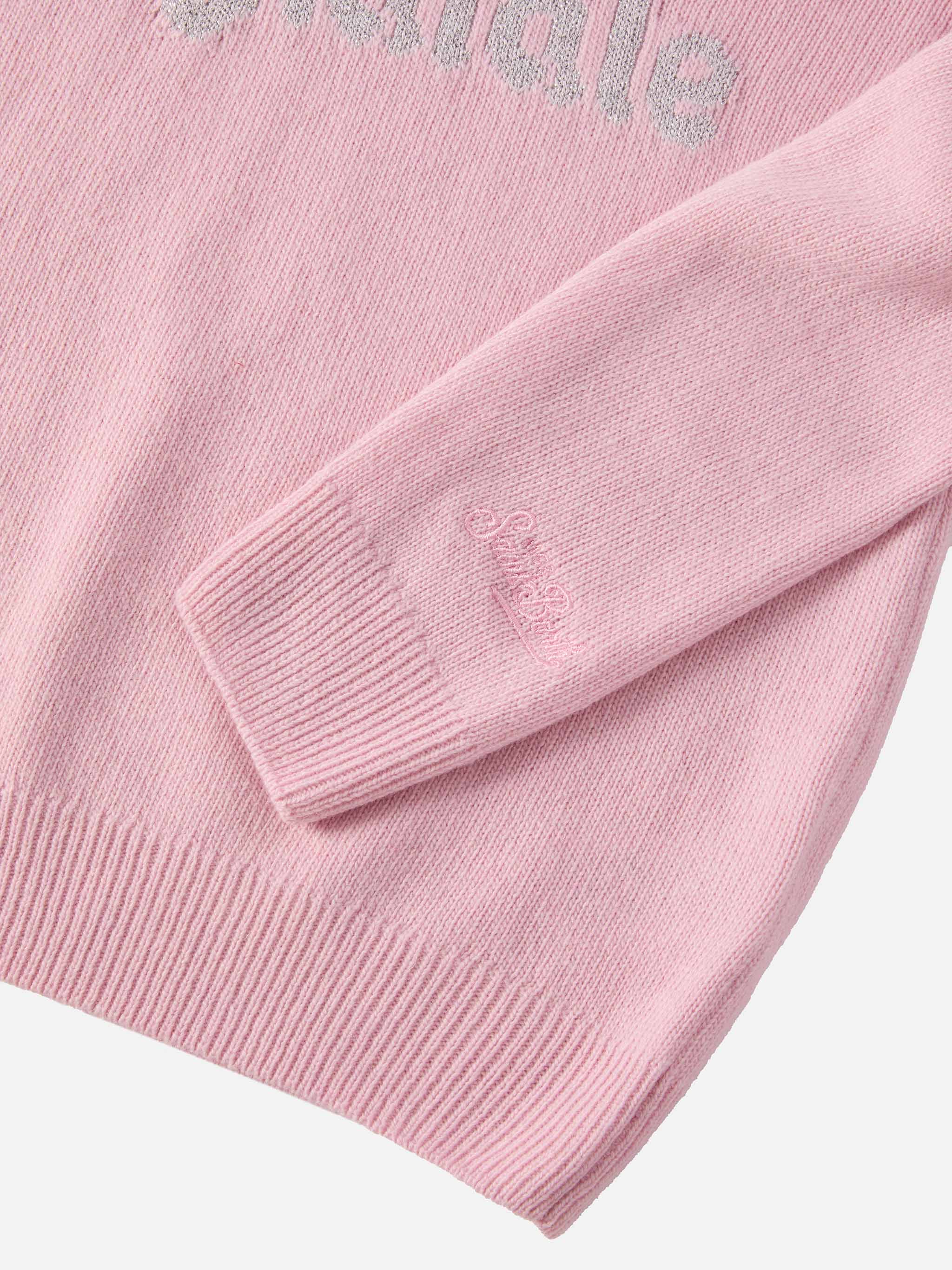 Princess Cashmere-Blend Crewneck With Vacanze Di Natale Lurex Jacquard | Special Edition Pink