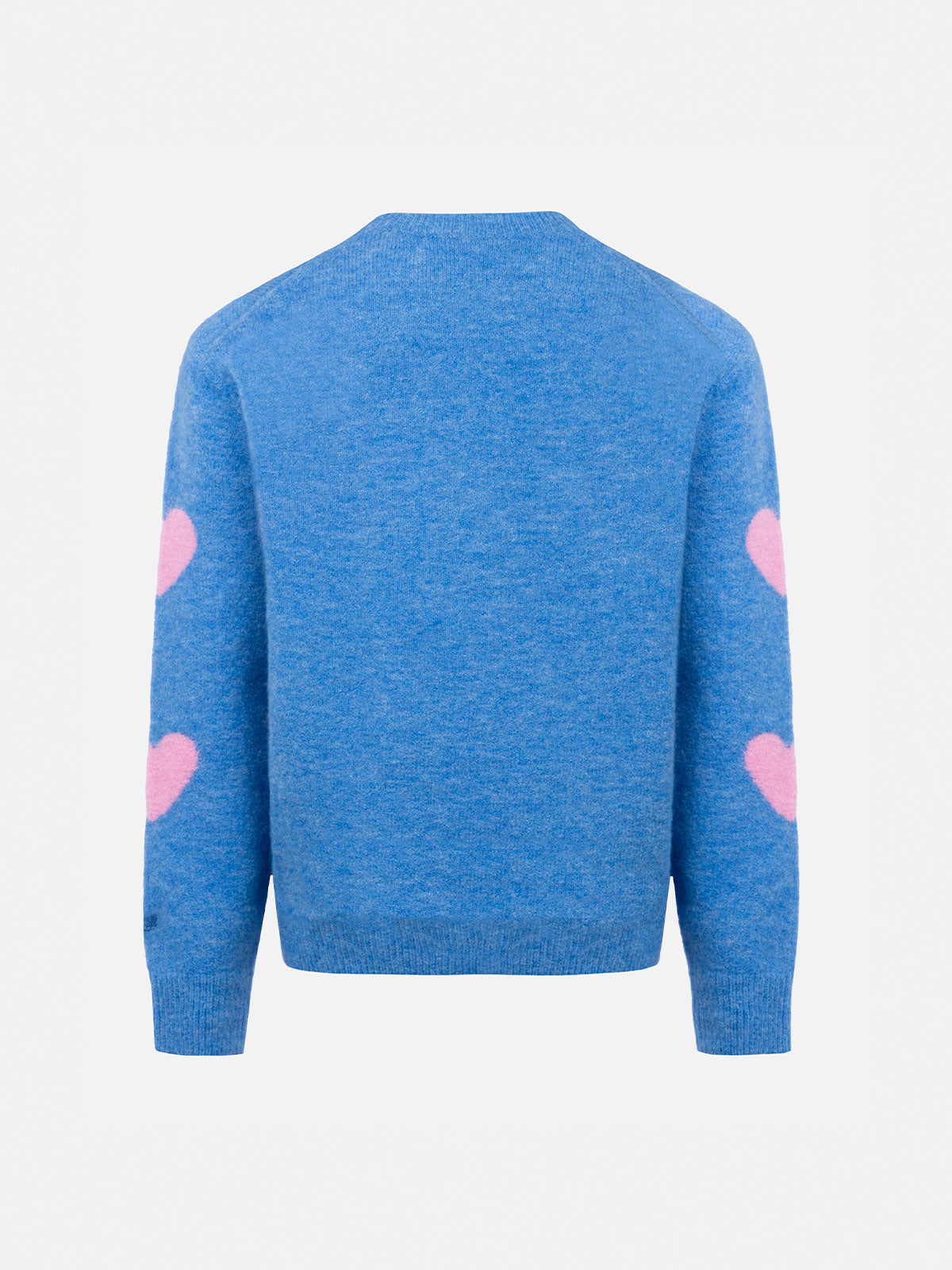 Girl Light Blue Crewneck Sweater Princess With Kissene Frega Embroidery Sky