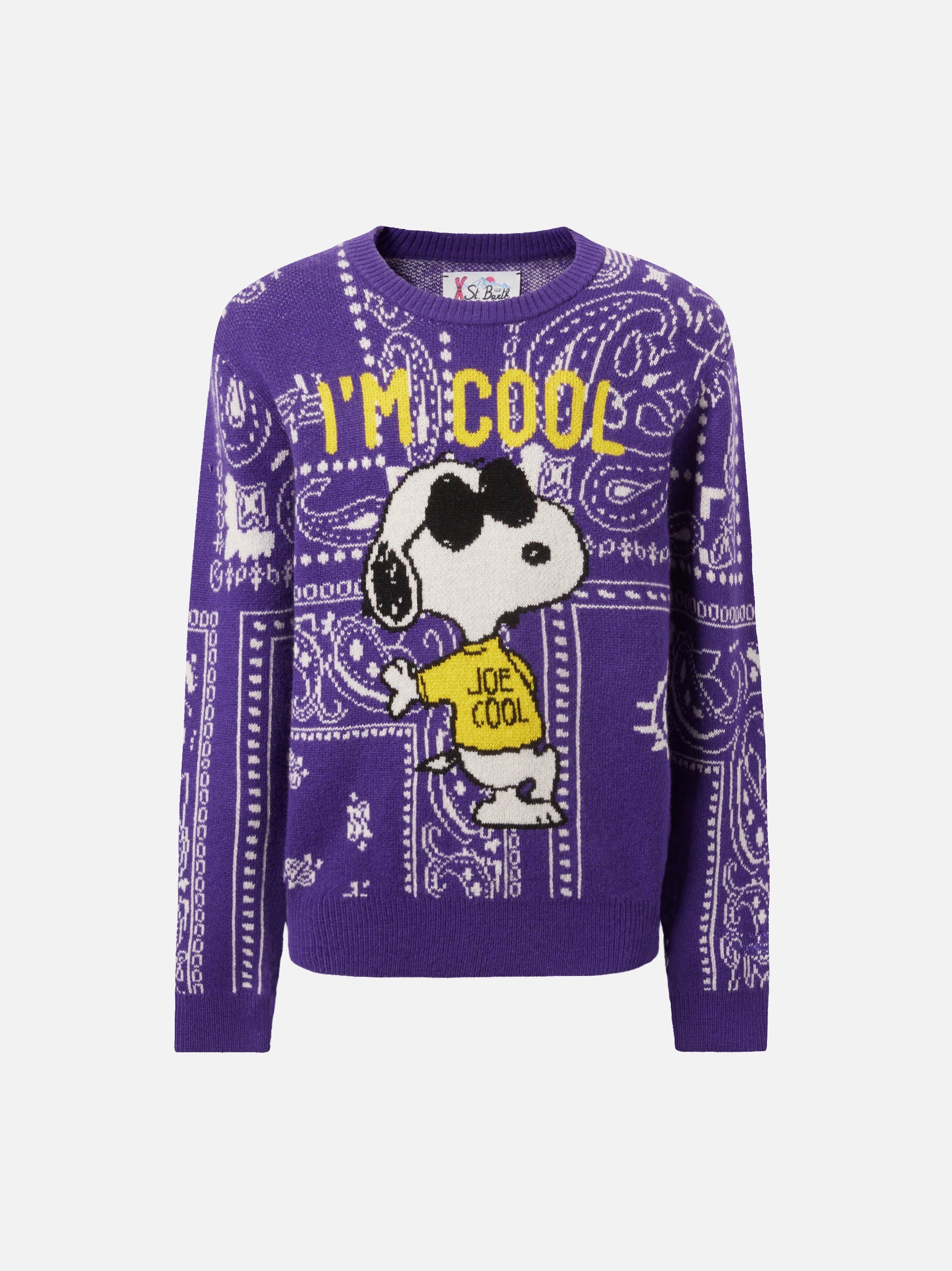 Princess Crewneck With Bandana And Snoopy Jacquard | Peanuts Special Edition Purple