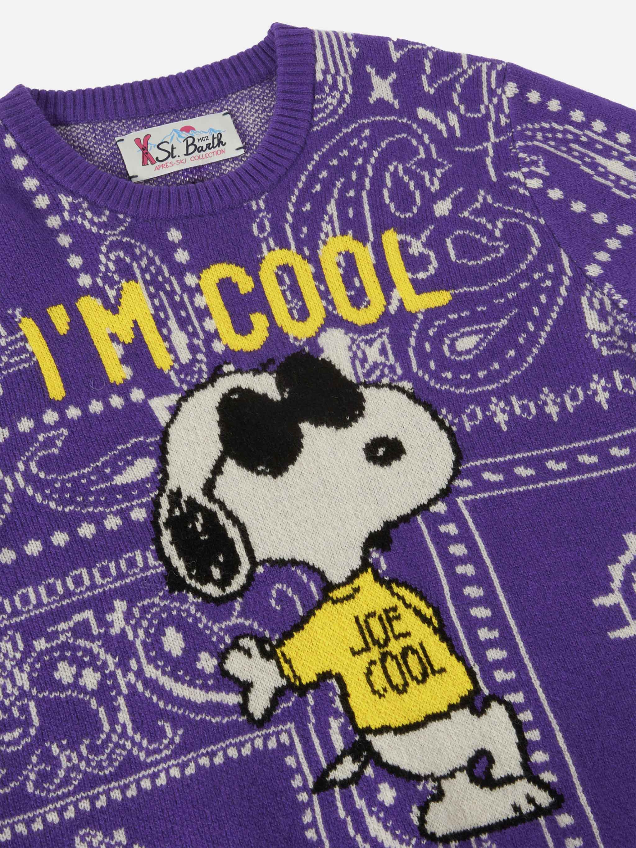 Princess Crewneck With Bandana And Snoopy Jacquard | Peanuts Special Edition Purple