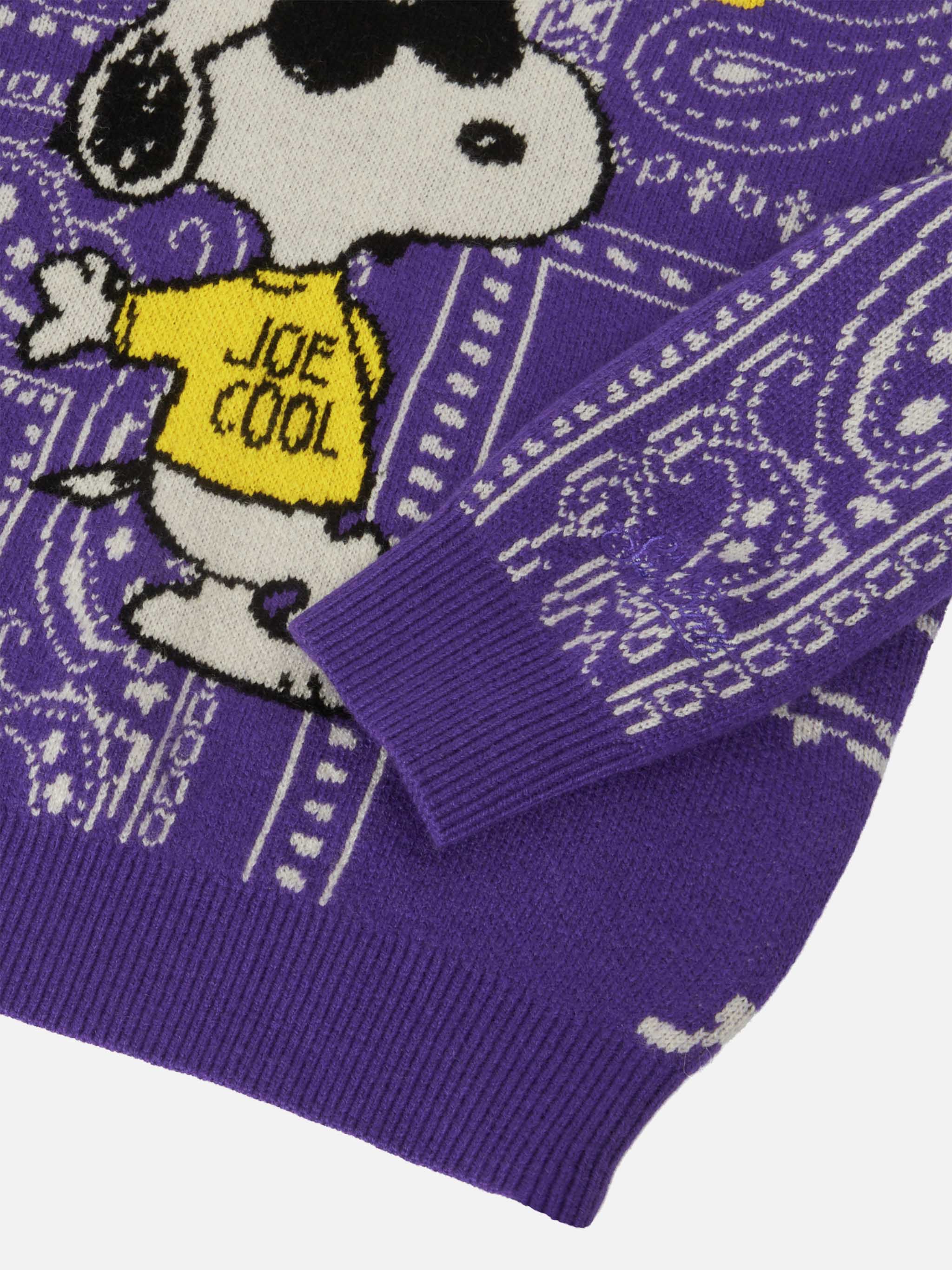 Princess Crewneck With Bandana And Snoopy Jacquard | Peanuts Special Edition Purple