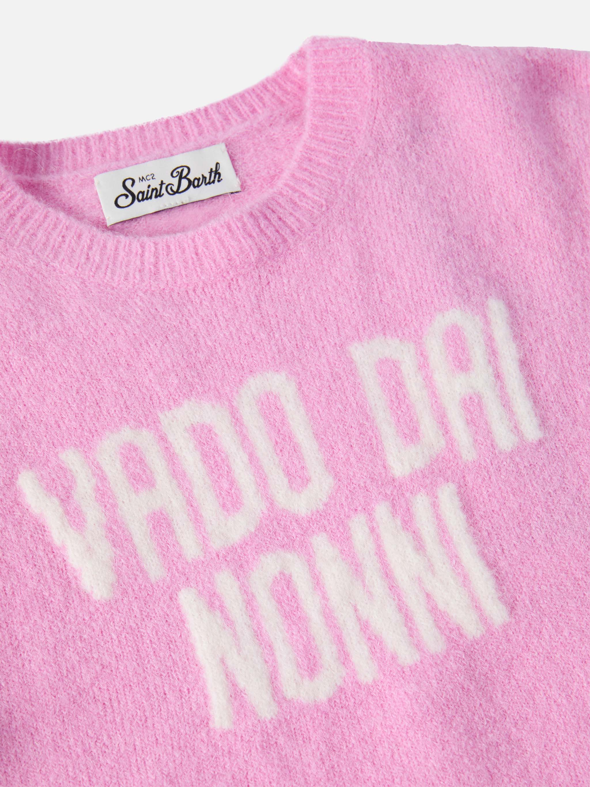 Princess Stretch Alpaca-Blend Sweater With Vado Dai Nonni Jacquard Pink