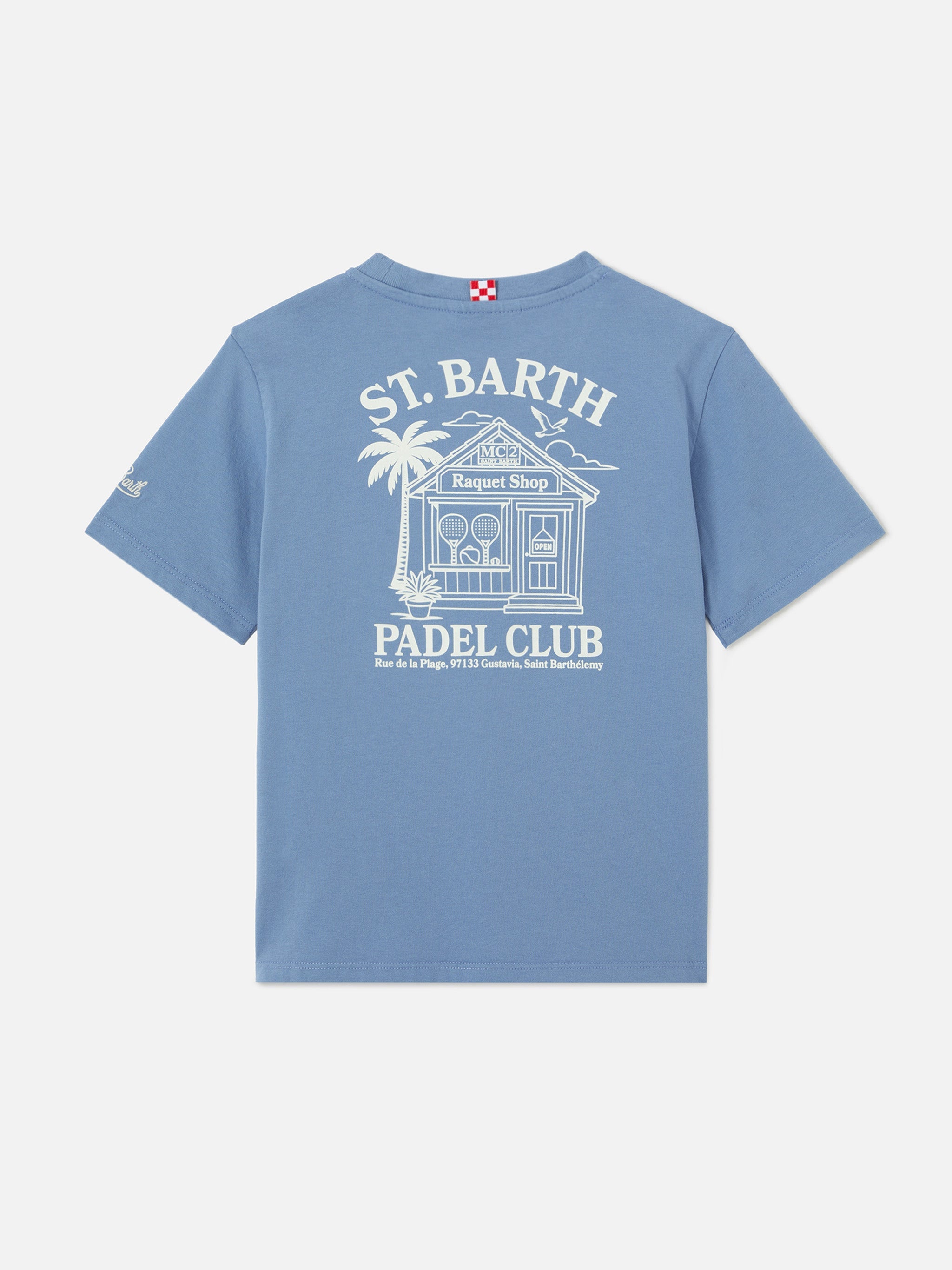 Portland Jr T-Shirt With Padel Club Maxi Print On The Back Blue