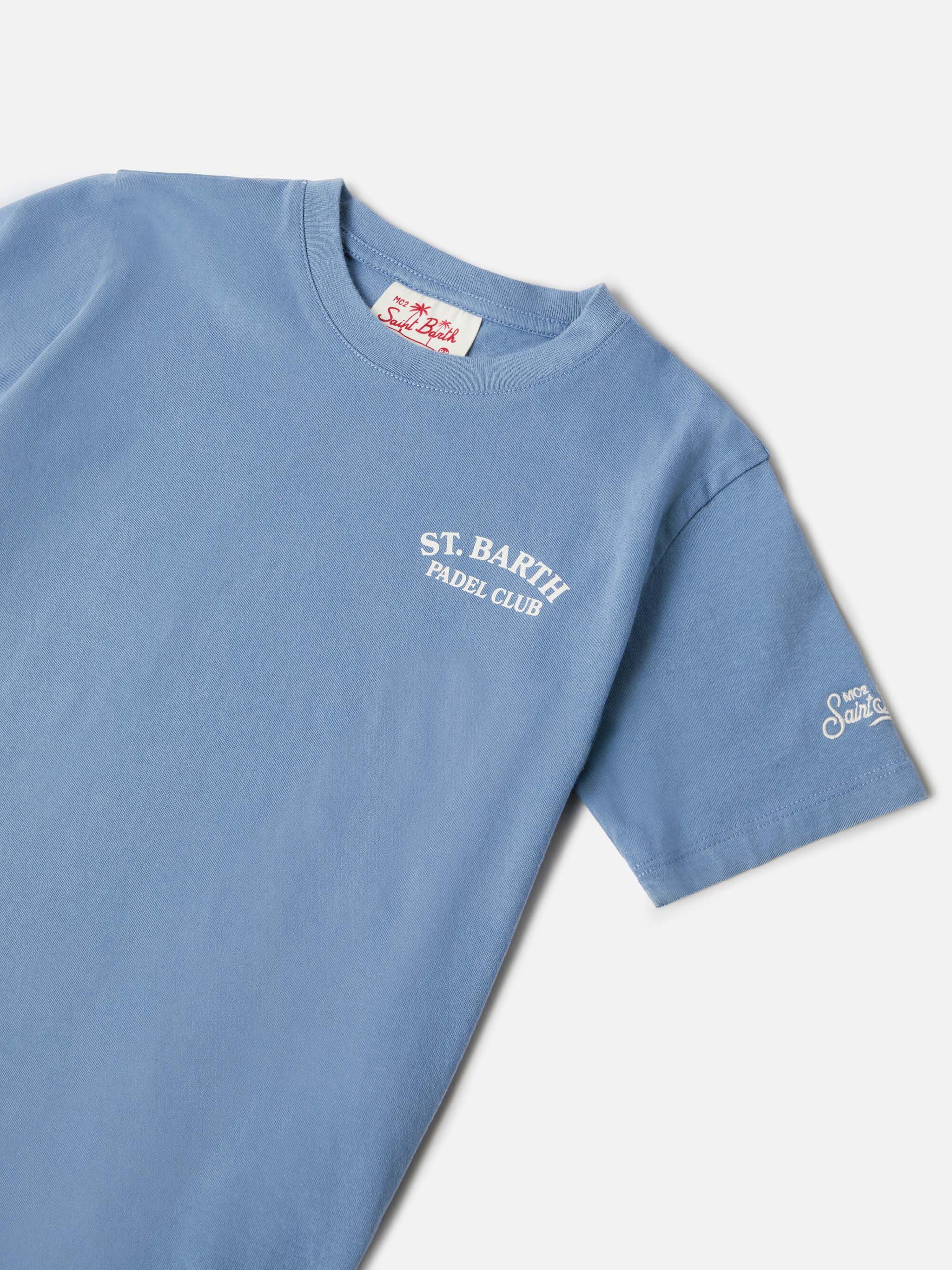 Portland Jr T-Shirt With Padel Club Maxi Print On The Back Blue