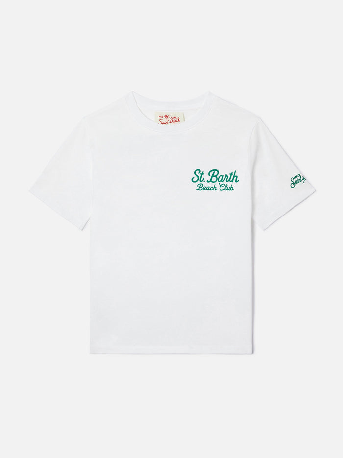 Portland Jr T-Shirt With Beach Club Maxi Print On The Back White
