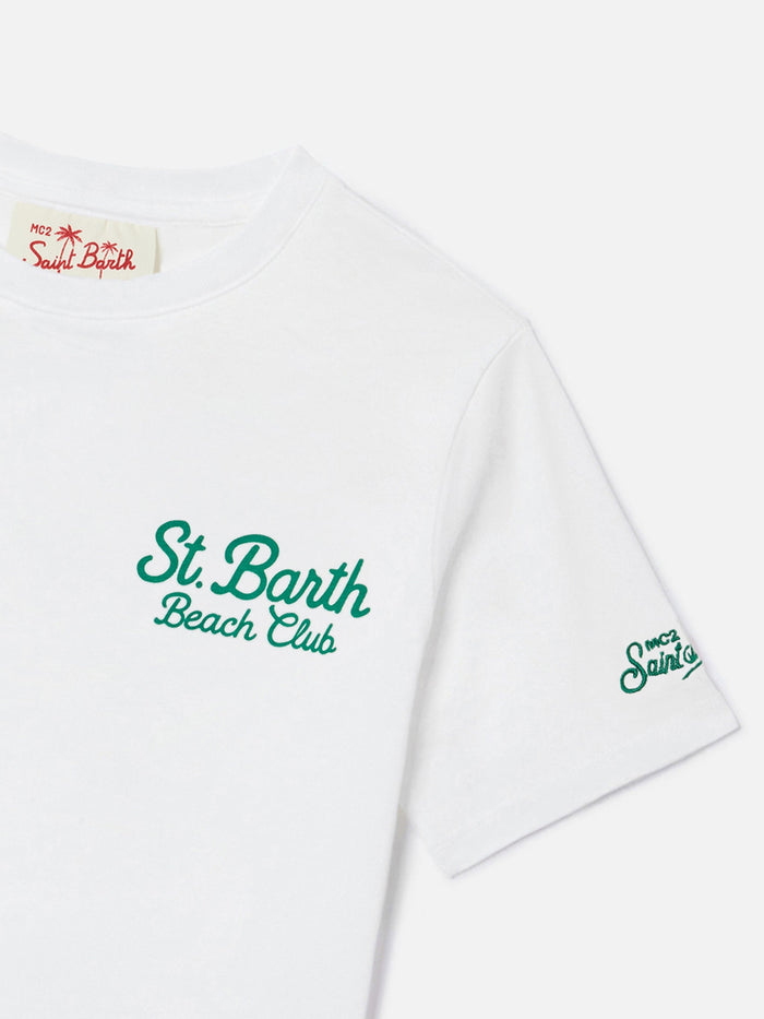Portland Jr T-Shirt With Beach Club Maxi Print On The Back White