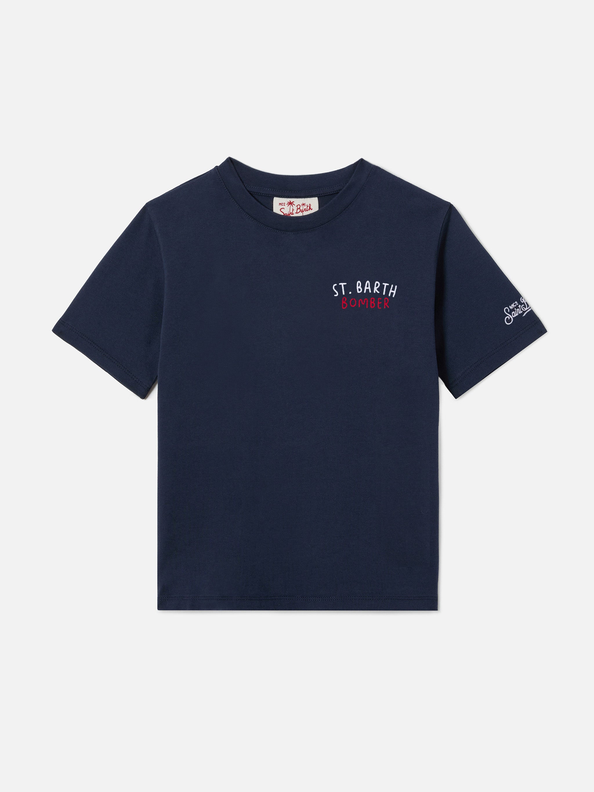 Portland Jr T-Shirt With Bomber Embroidery Blue