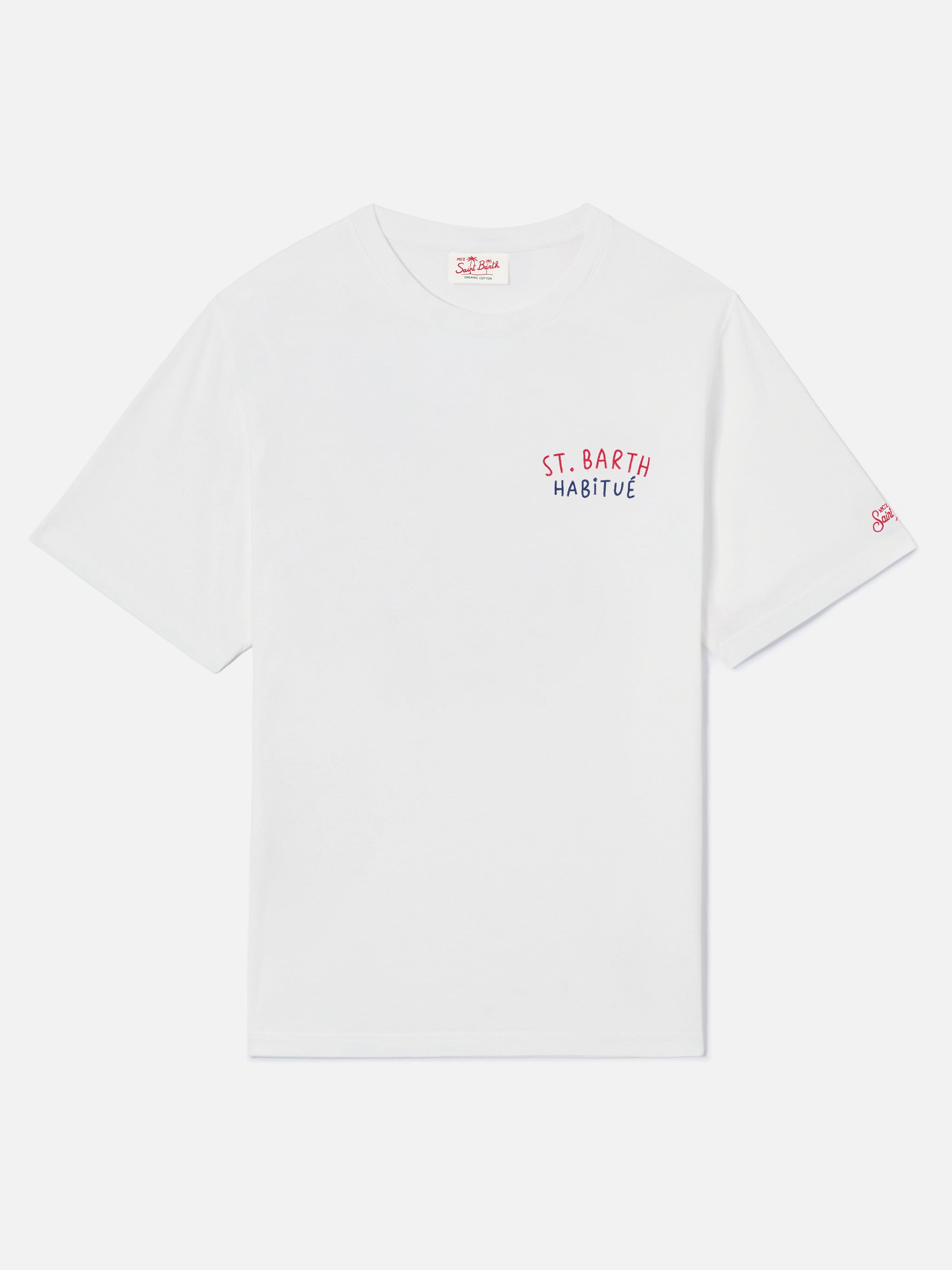 White Portland T-Shirt With St. Barth Habitué Embroidery