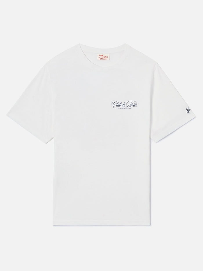 White Portland T-Shirt With Club De Voile Print