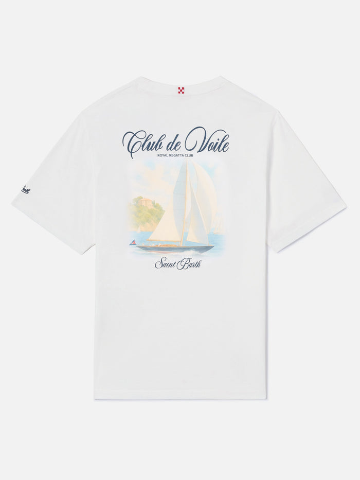 White Portland T-Shirt With Club De Voile Print
