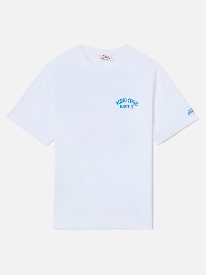 White Portland T-Shirt With Porto Cervo Habitué Print | Special Edition