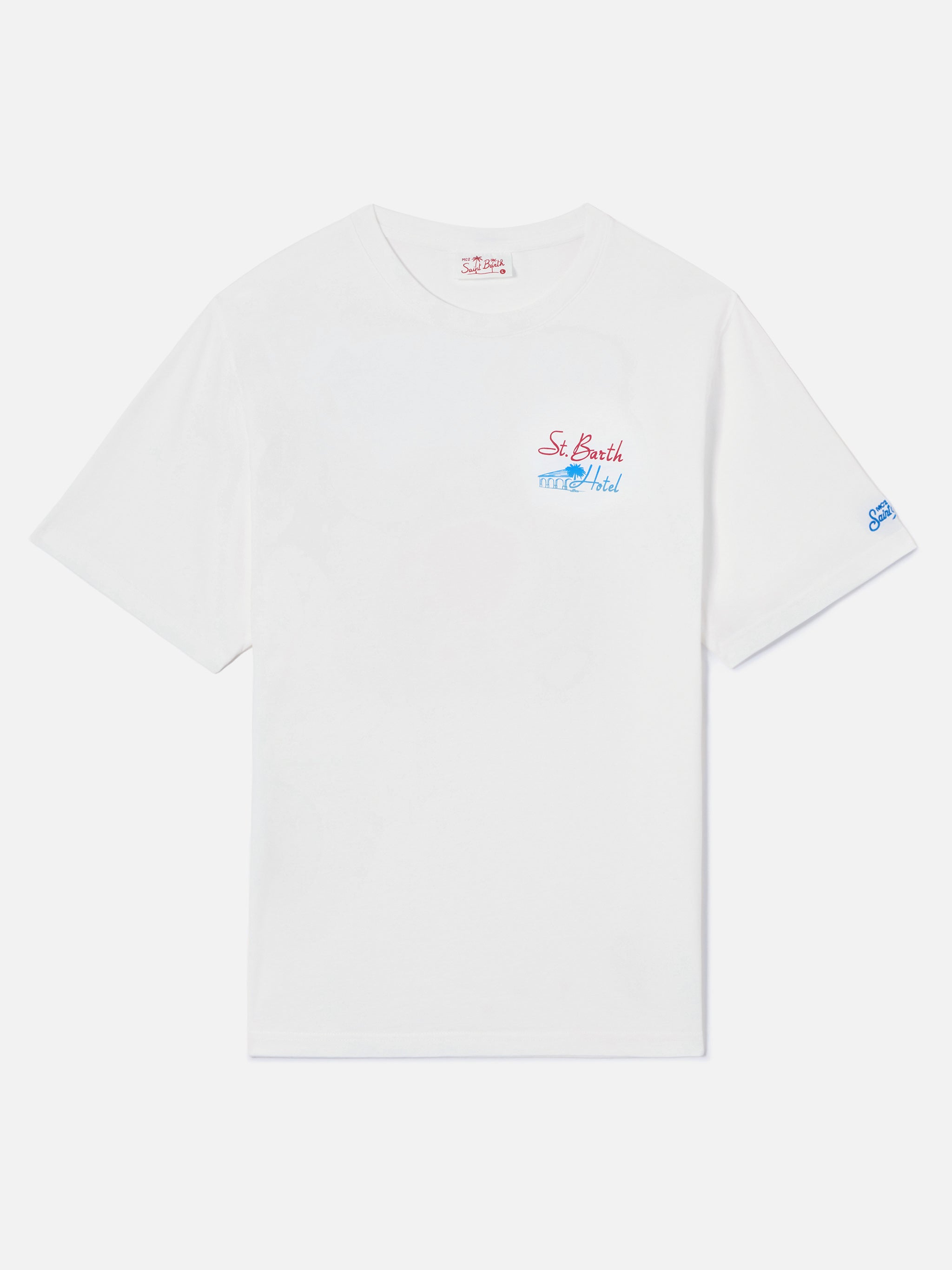 Cream Portland T-Shirt With St. Barth Hotel Print White