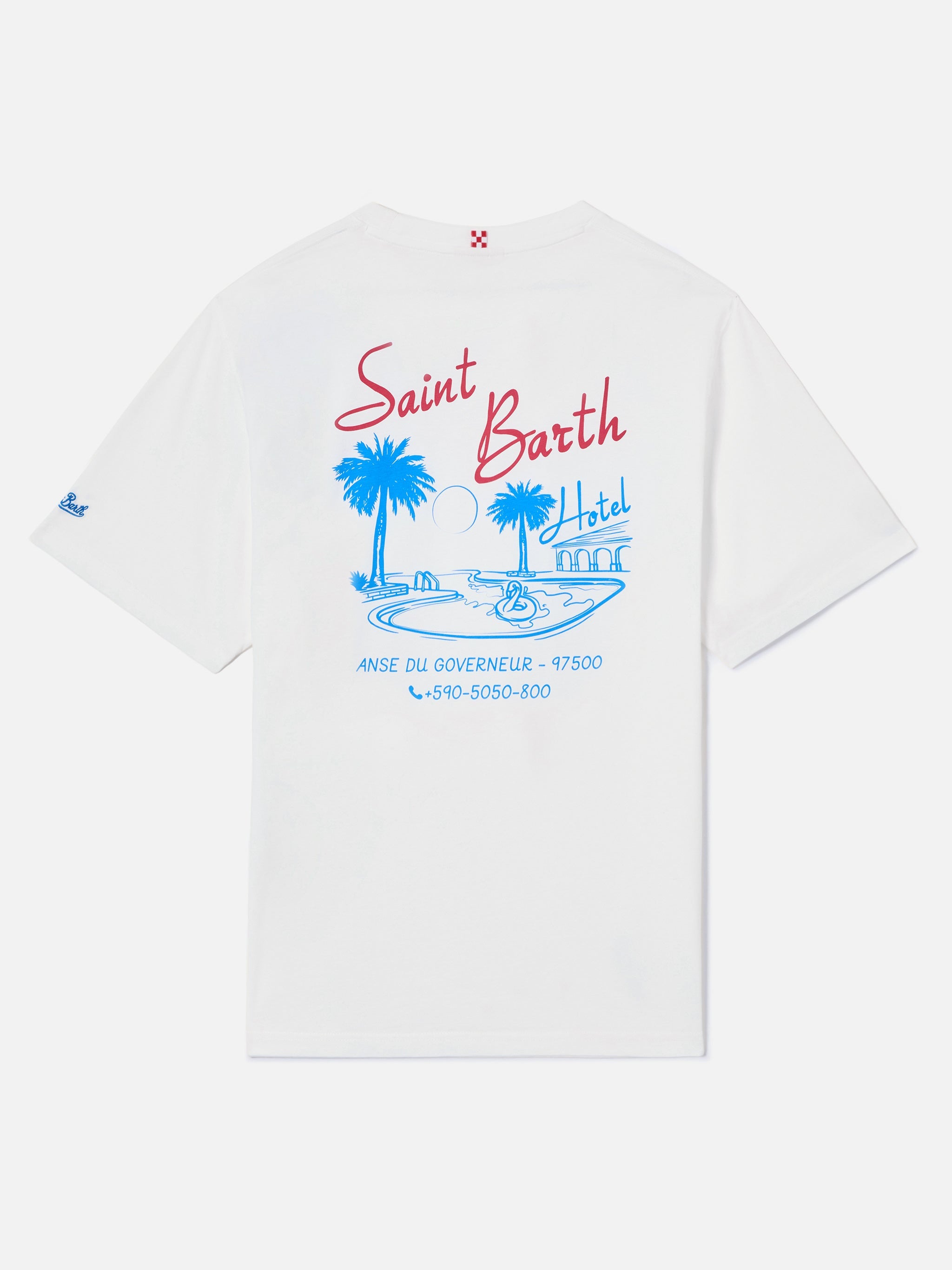 Cream Portland T-Shirt With St. Barth Hotel Print White