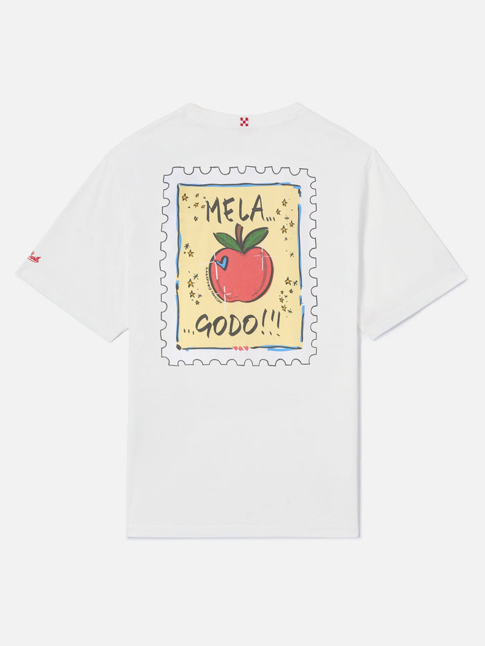 White Portland T-Shirt With Mela Godo Illustration