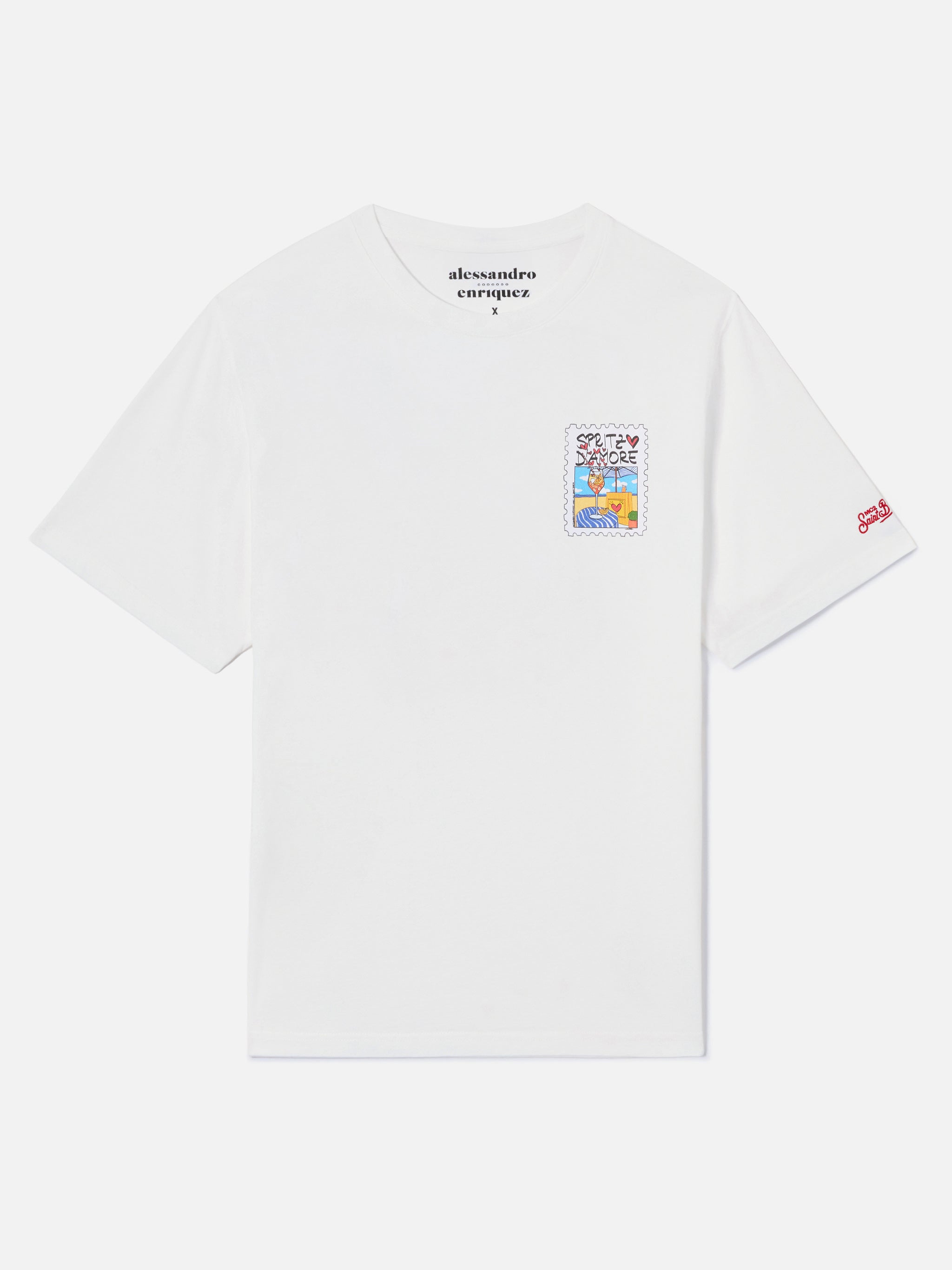 White Portland T-Shirt With Spritzo Damore Illustration