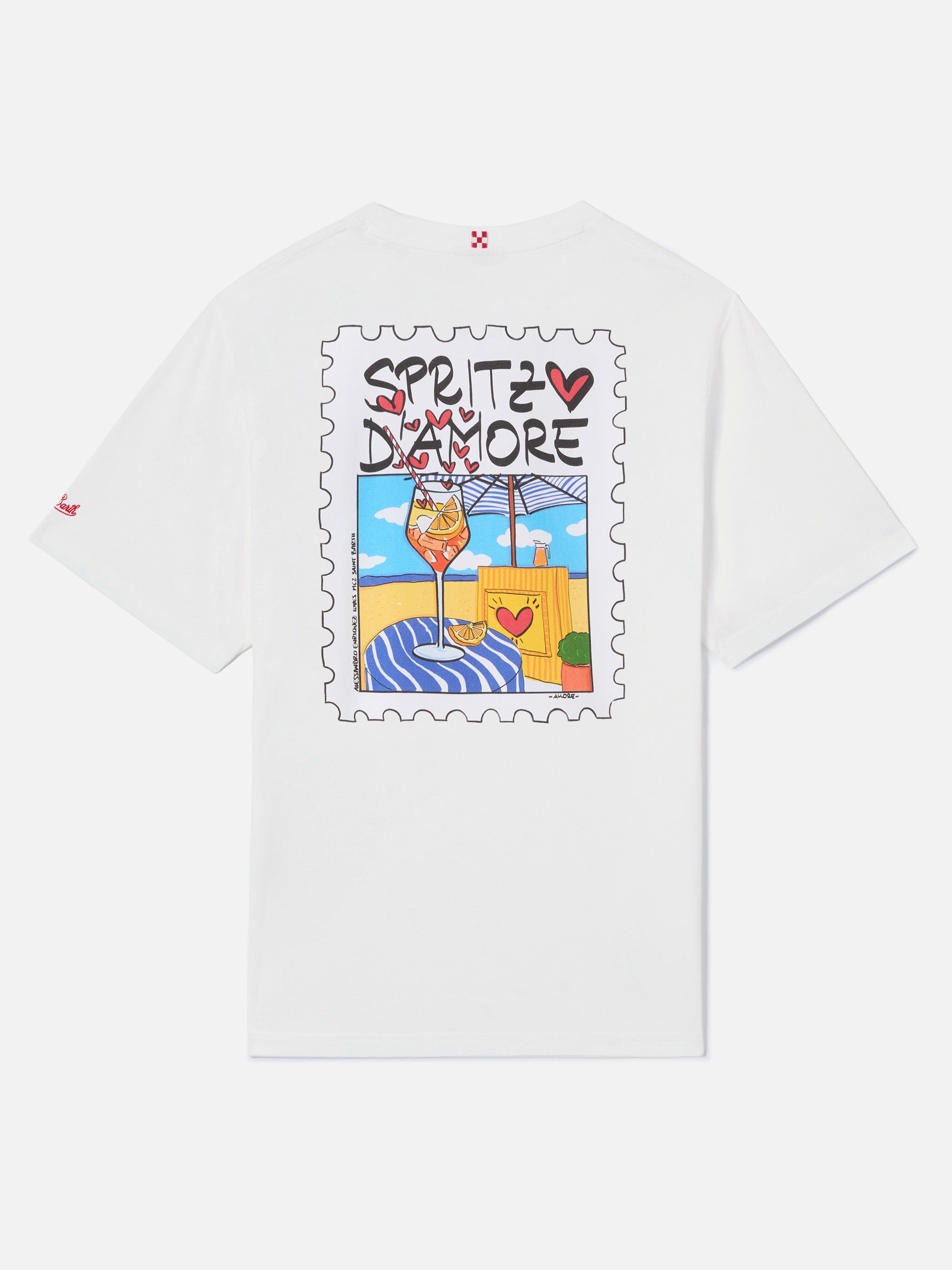 White Portland T-Shirt With Spritzo Damore Illustration