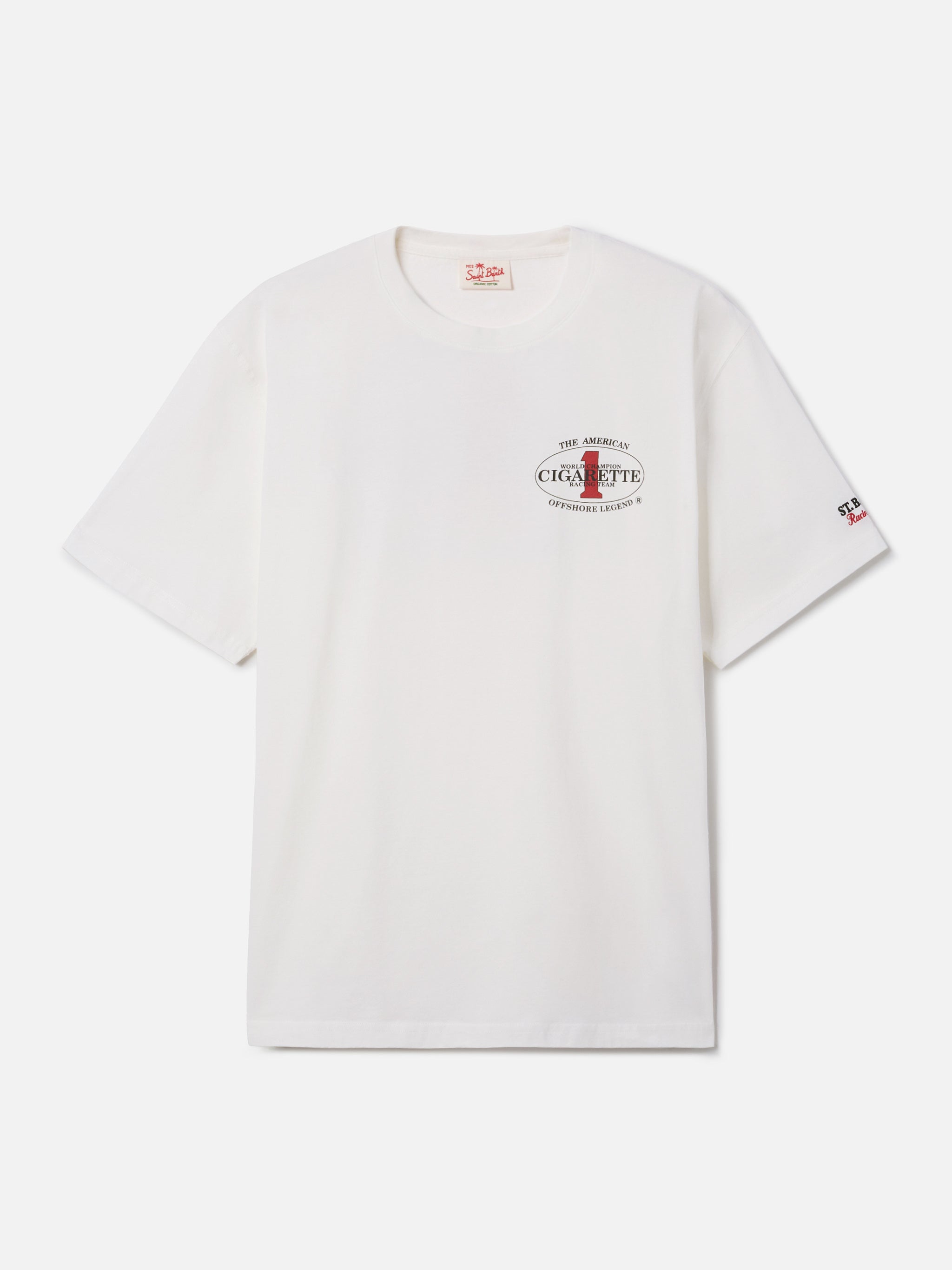 Cream Portland T-Shirt With Cigarette Racing Print | Special Edition White