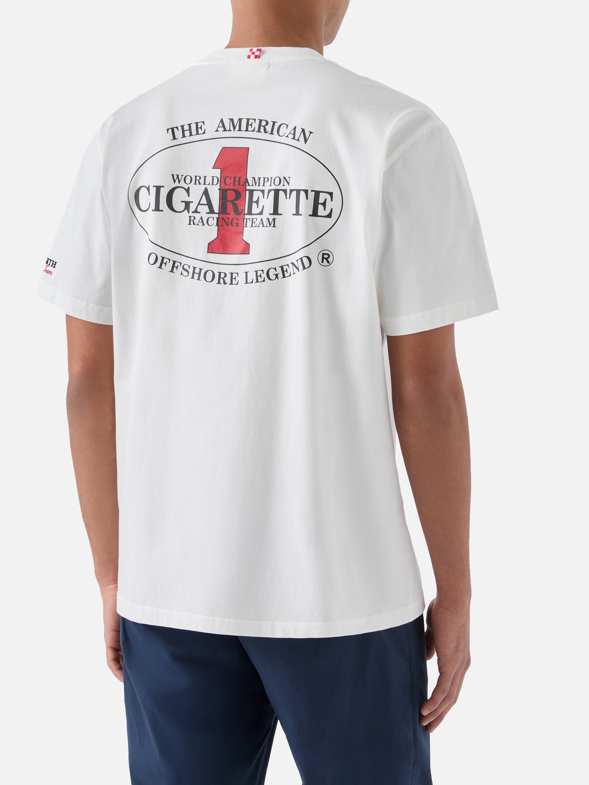 Cream Portland T-Shirt With Cigarette Racing Print | Special Edition White