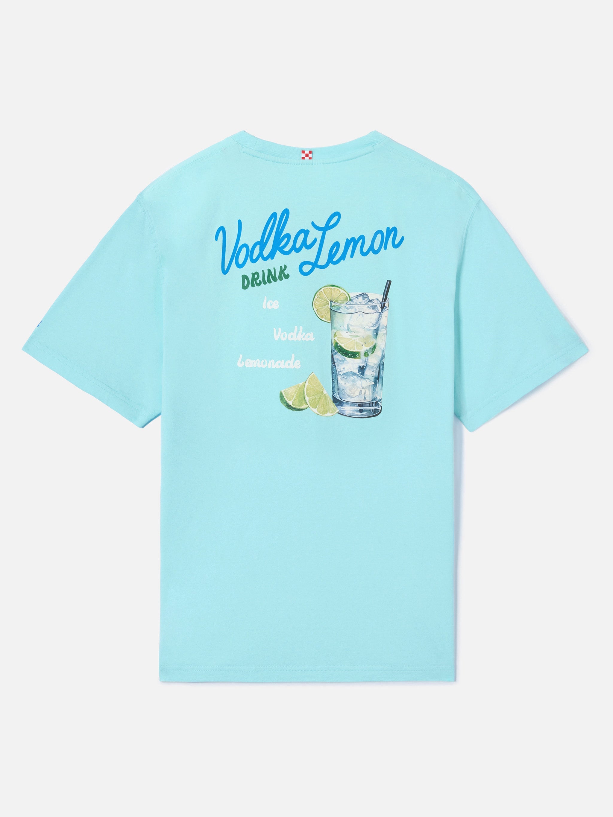 Aqua Green Portland T-Shirt With Vodka Lemon Drink Illustration