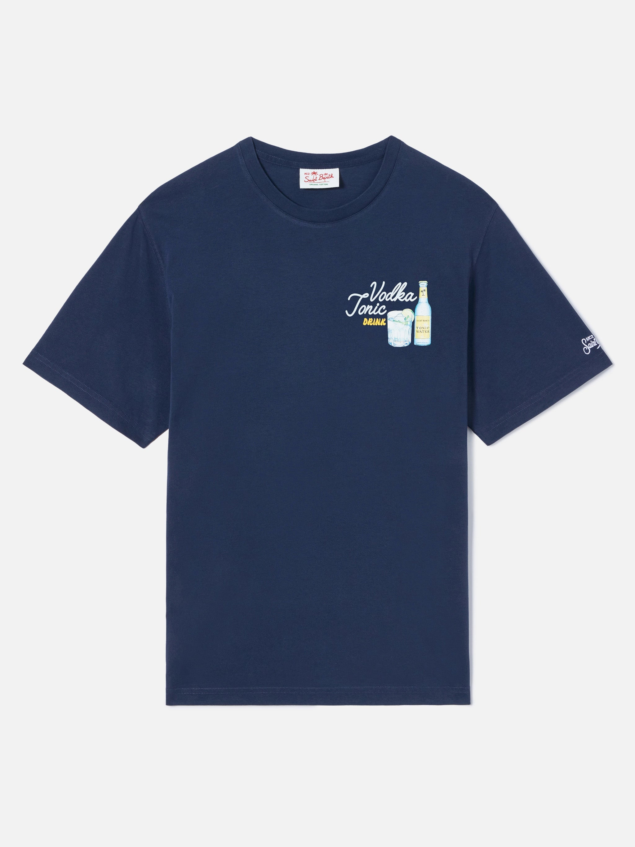 Blue Portland T-Shirt With Vodka Tonic Drink Illustration