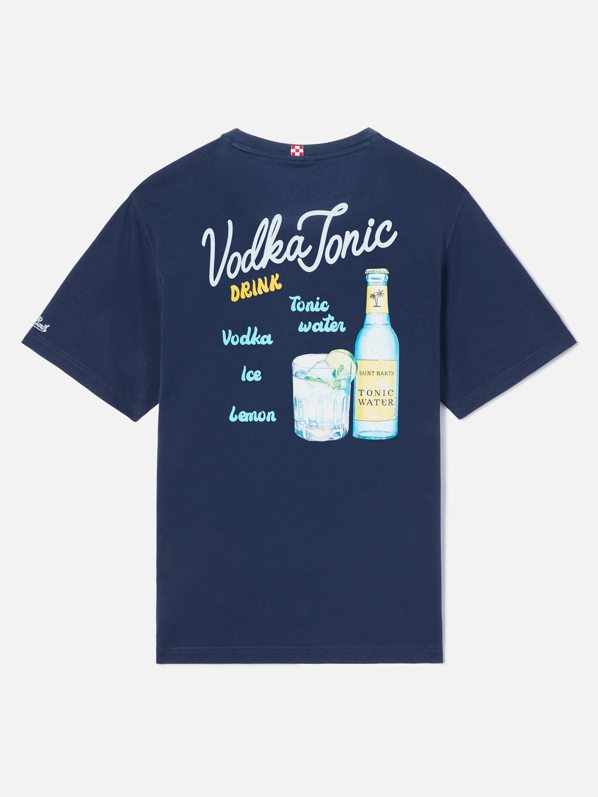 Blue Portland T-Shirt With Vodka Tonic Drink Illustration