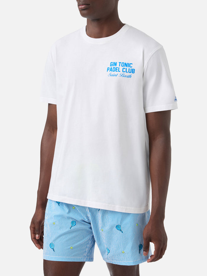 White Portland T-Shirt With Gin Tonic Padel Club Iprint