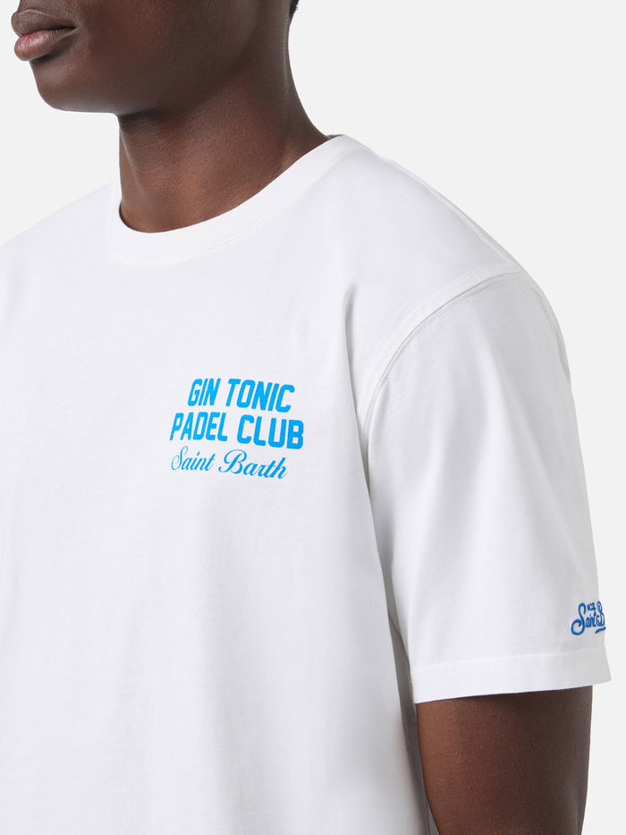 White Portland T-Shirt With Gin Tonic Padel Club Iprint