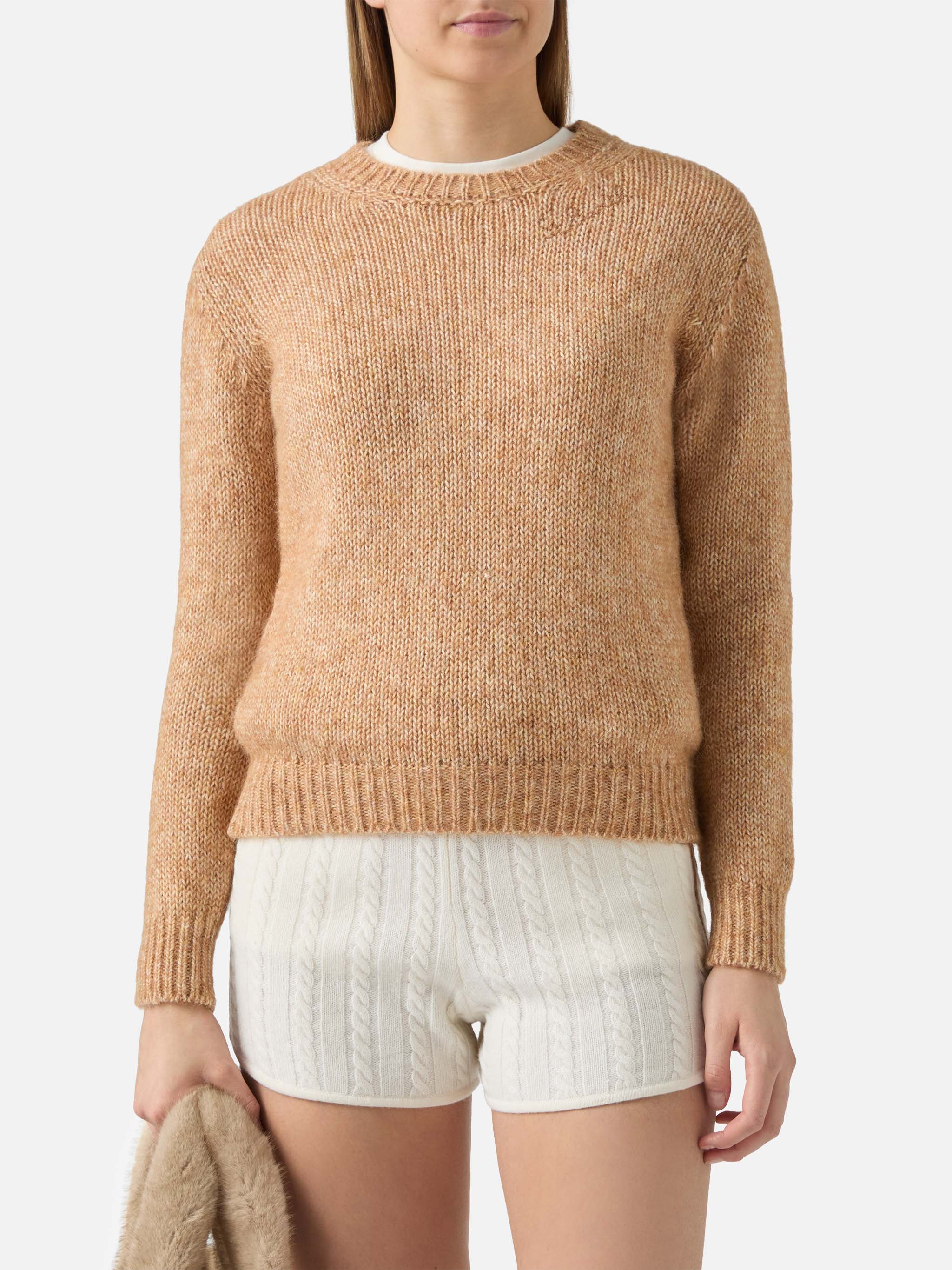New Queen Crewneck Beige Blended Alpaca White