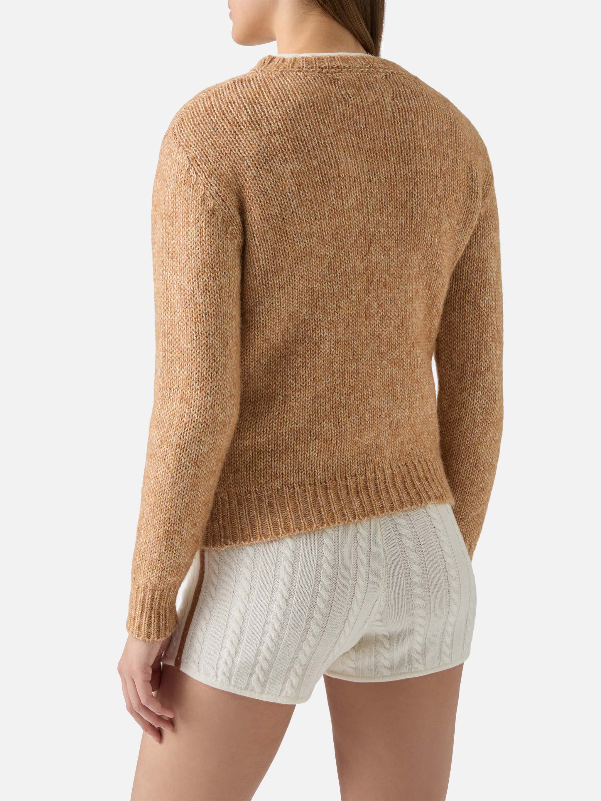 New Queen Crewneck Beige Blended Alpaca White
