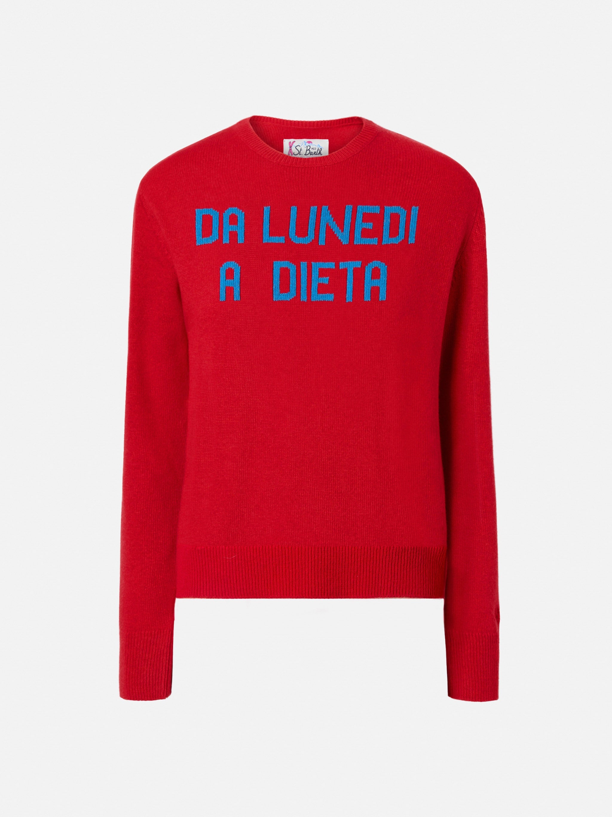 New Queen Crewneck With Da Lunedì A Dieta Jacquard Red