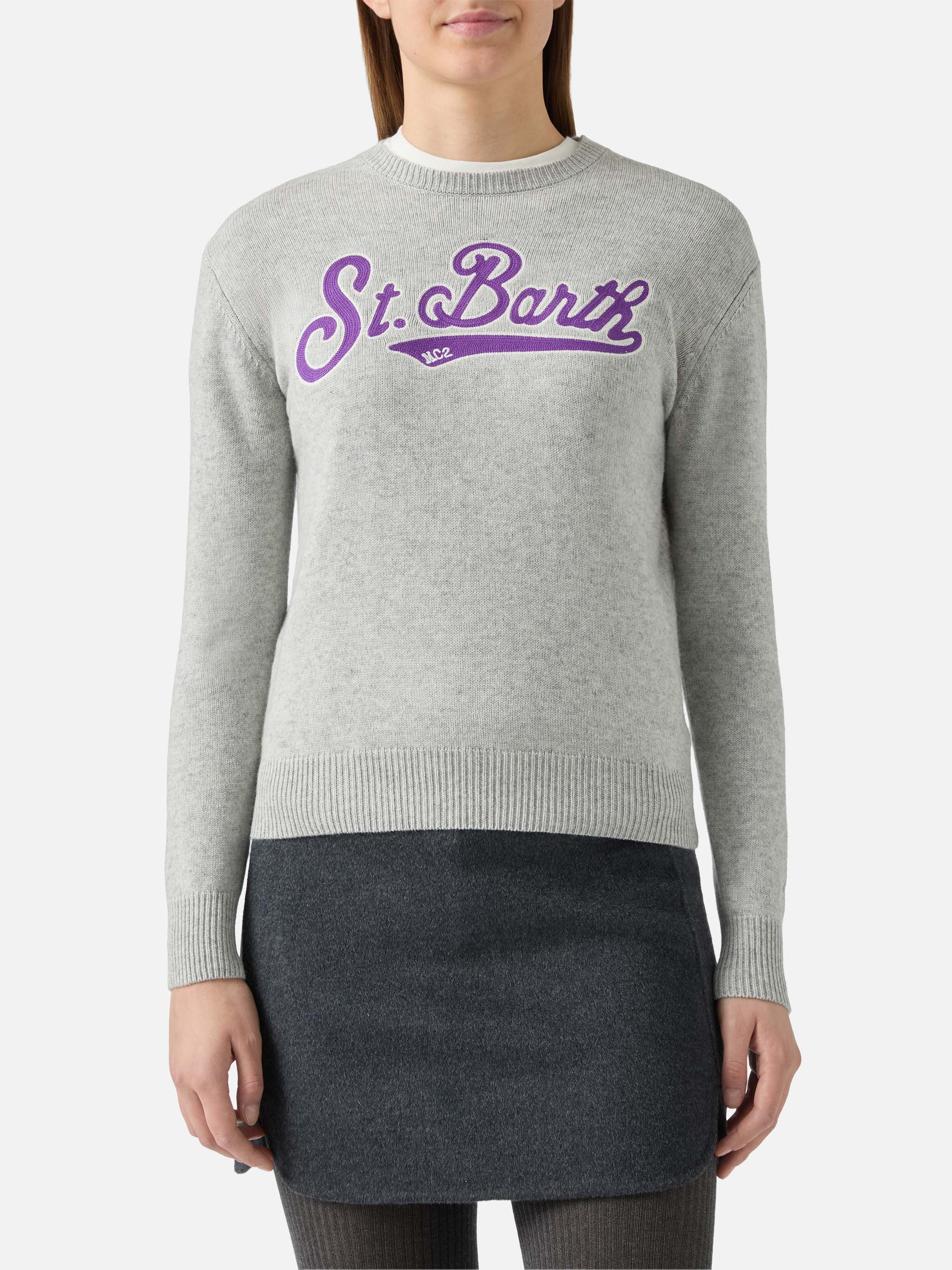 New Queen Crewneck With Saint Barth Terry Patch Grey
