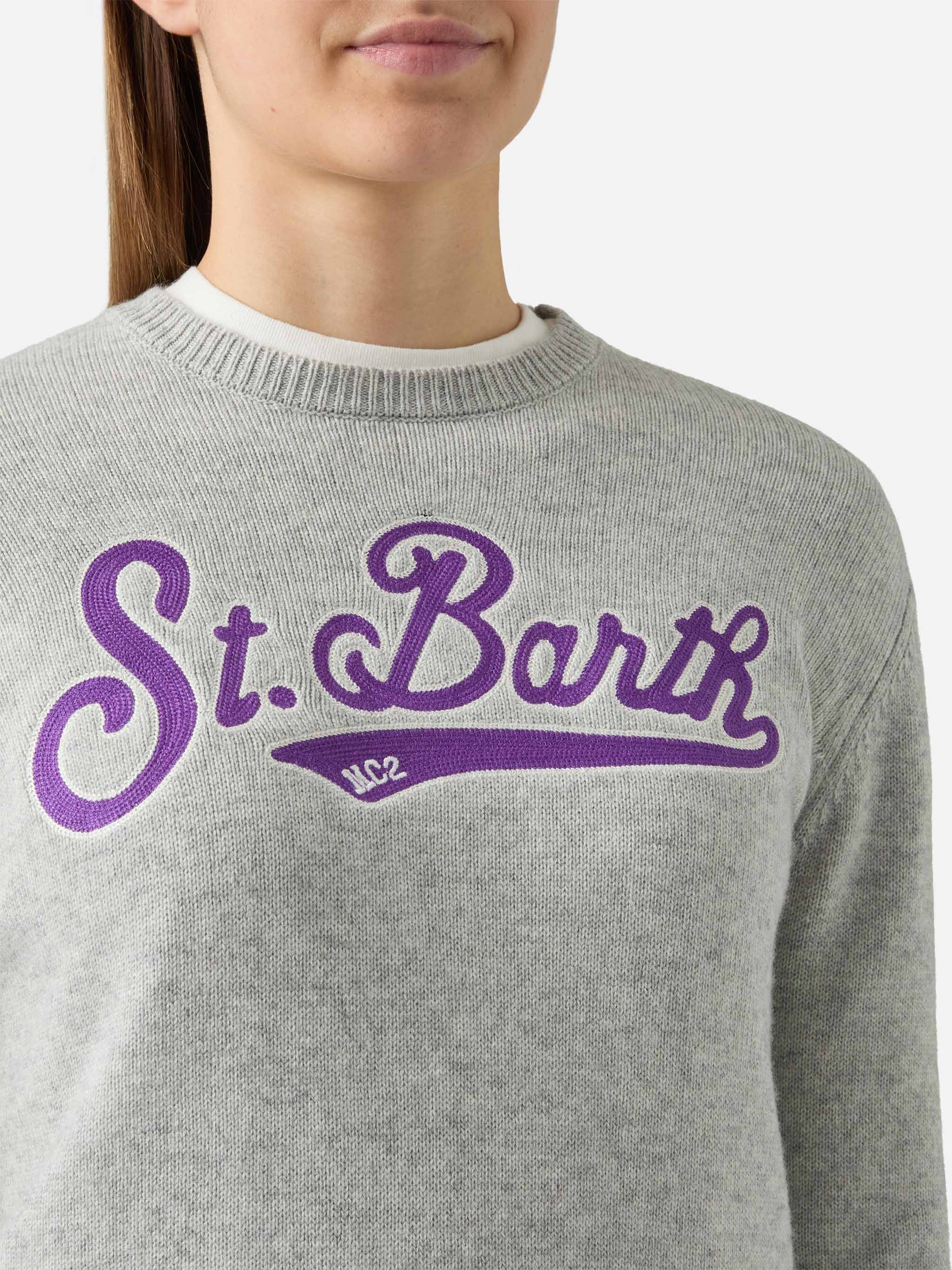 New Queen Crewneck With Saint Barth Terry Patch Grey
