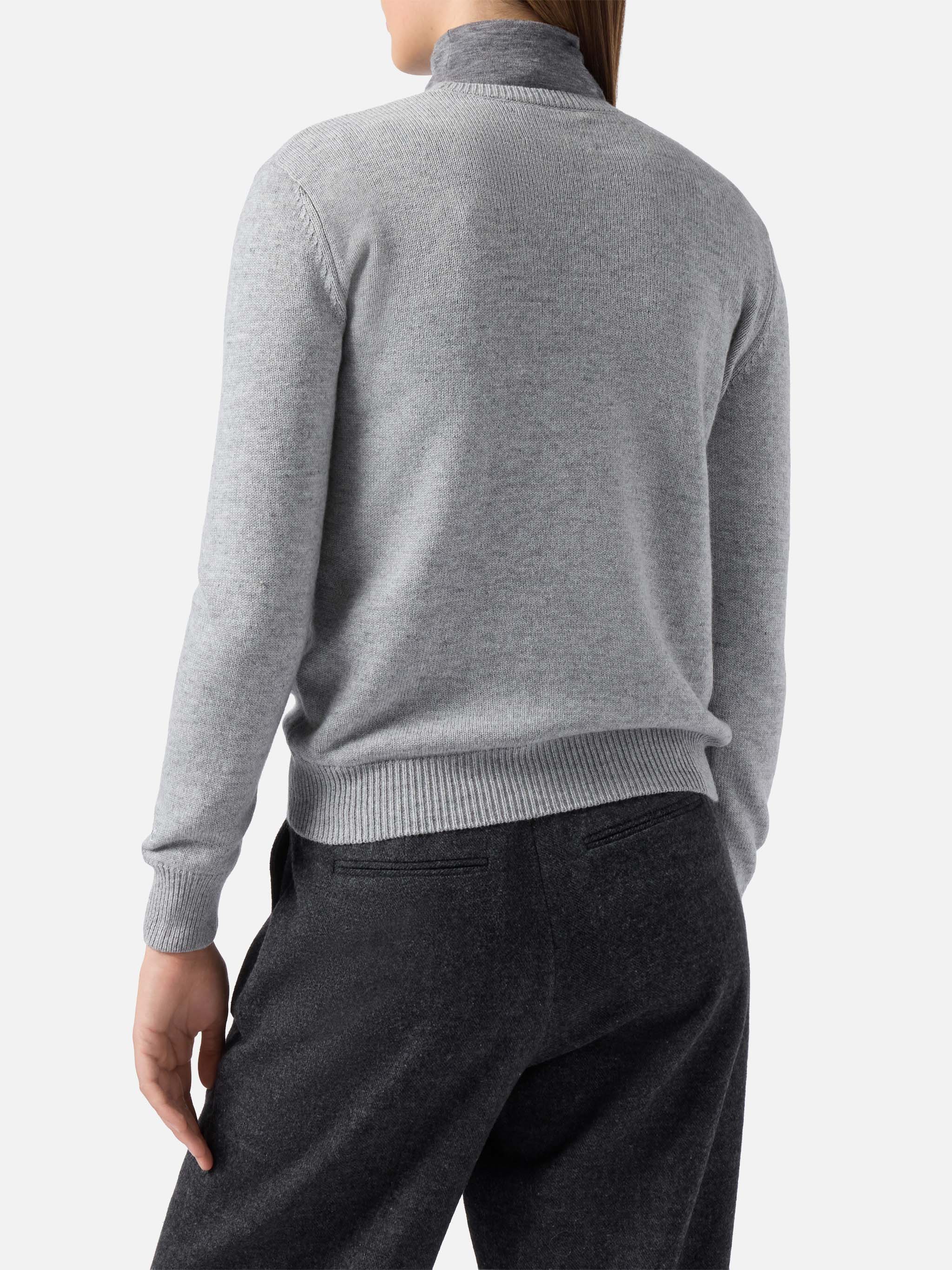 New Queen Cashmere-Blend Sweater Grey With Lucky Love Embroidery