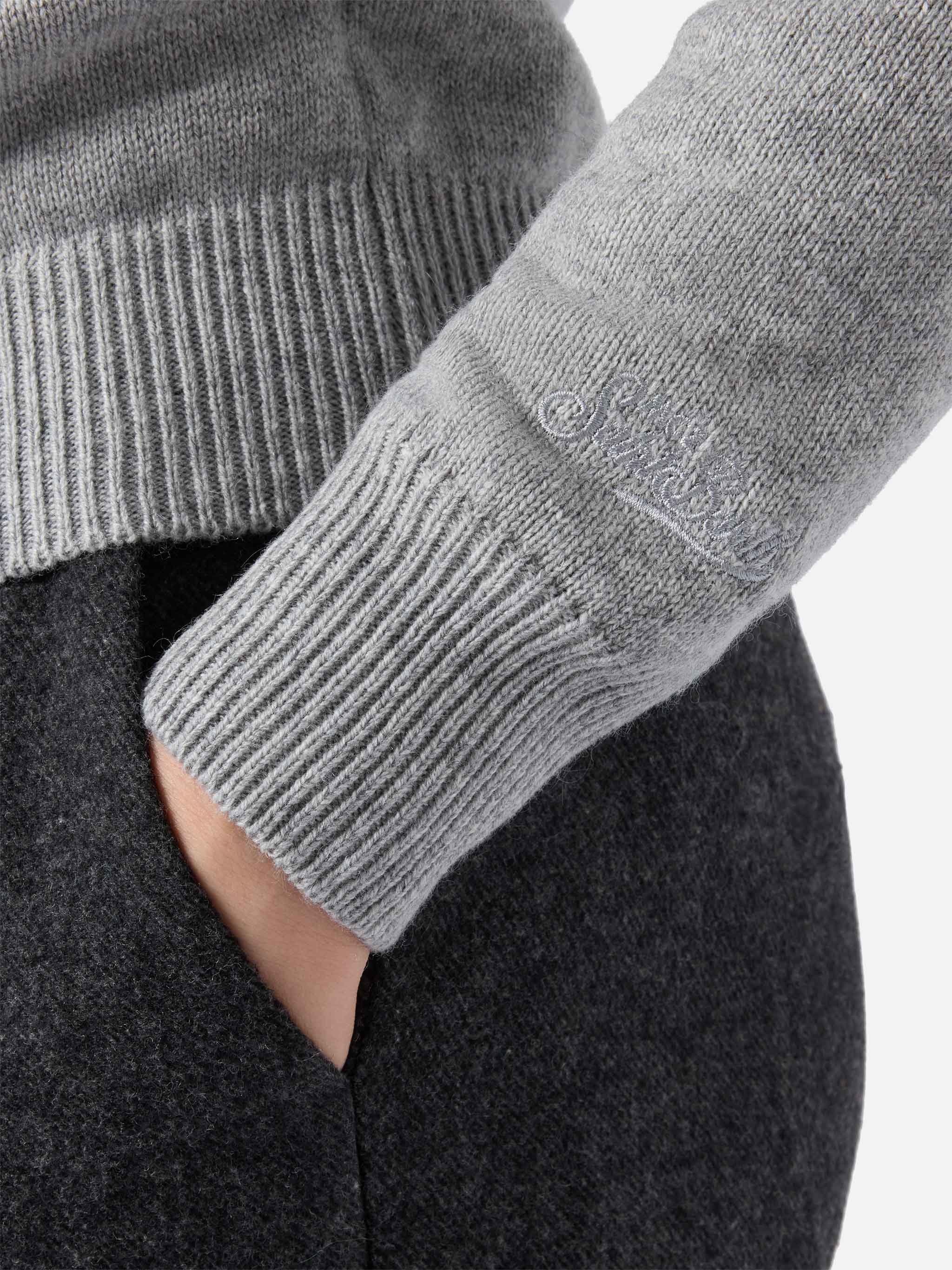 New Queen Cashmere-Blend Sweater Grey With Lucky Love Embroidery