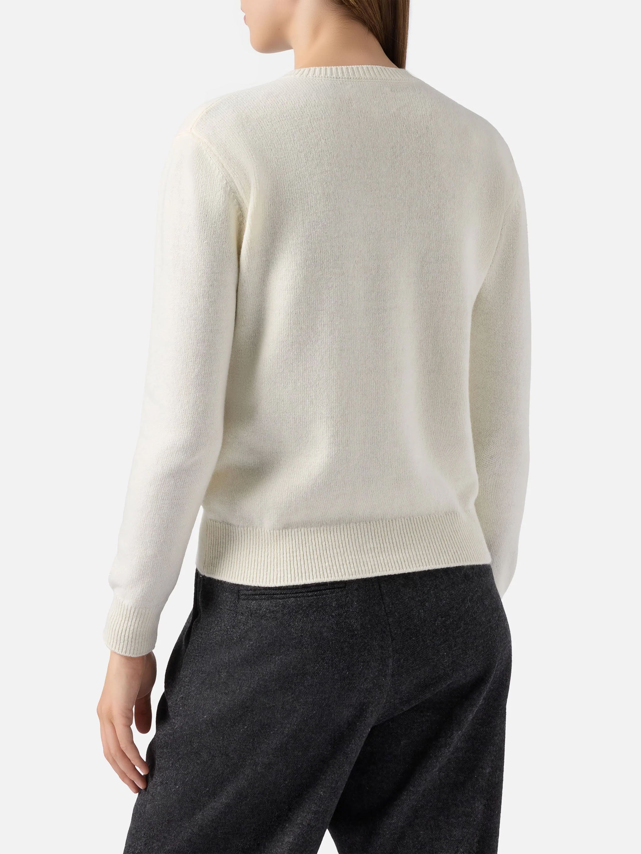 New Queen Cashmere-Blend Sweater White With Gossip Girl Lurex Embroidery