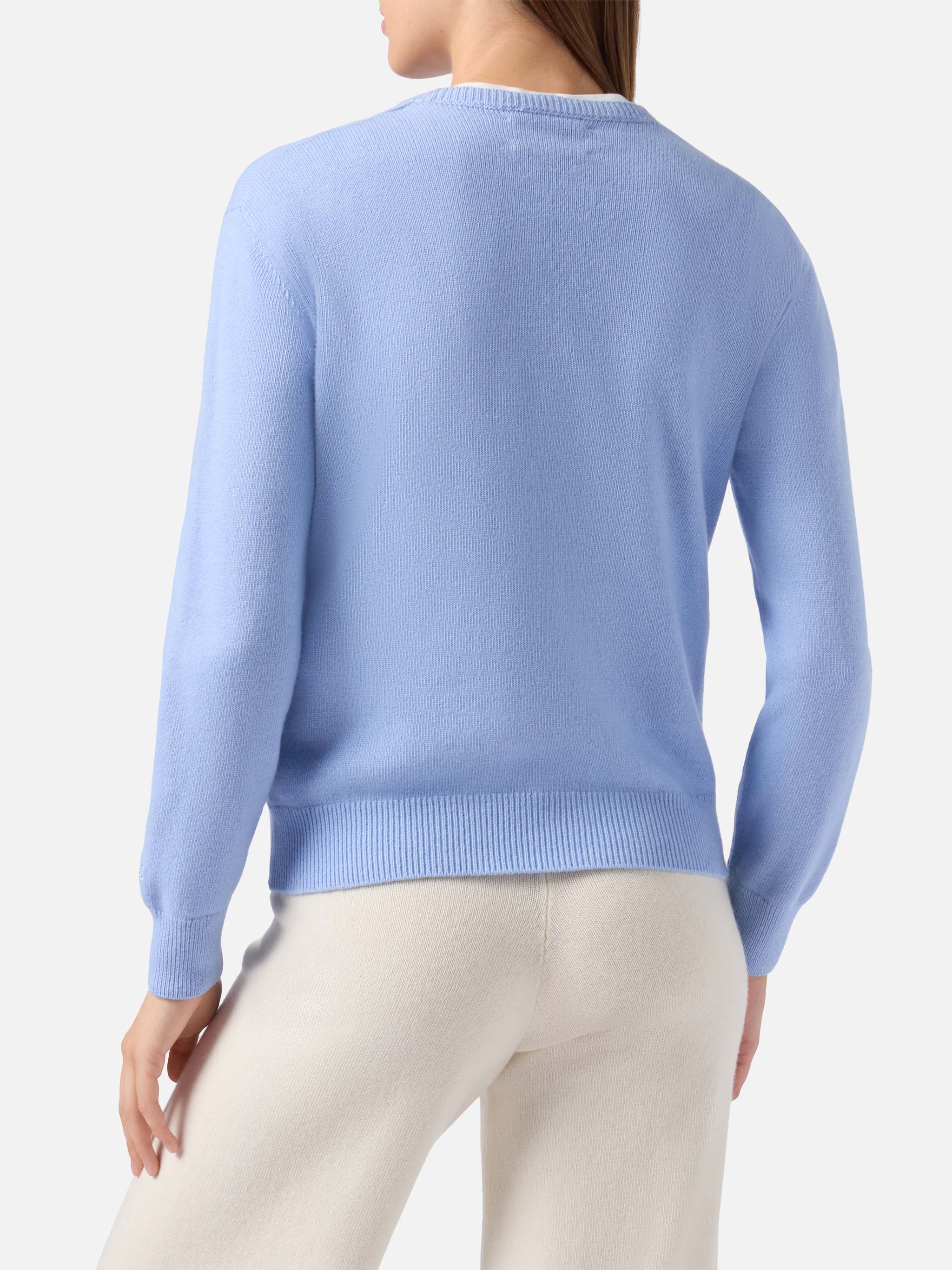 Light Blue Sweater New Queen With Nessuno Te Lha Chiesto Embroidery