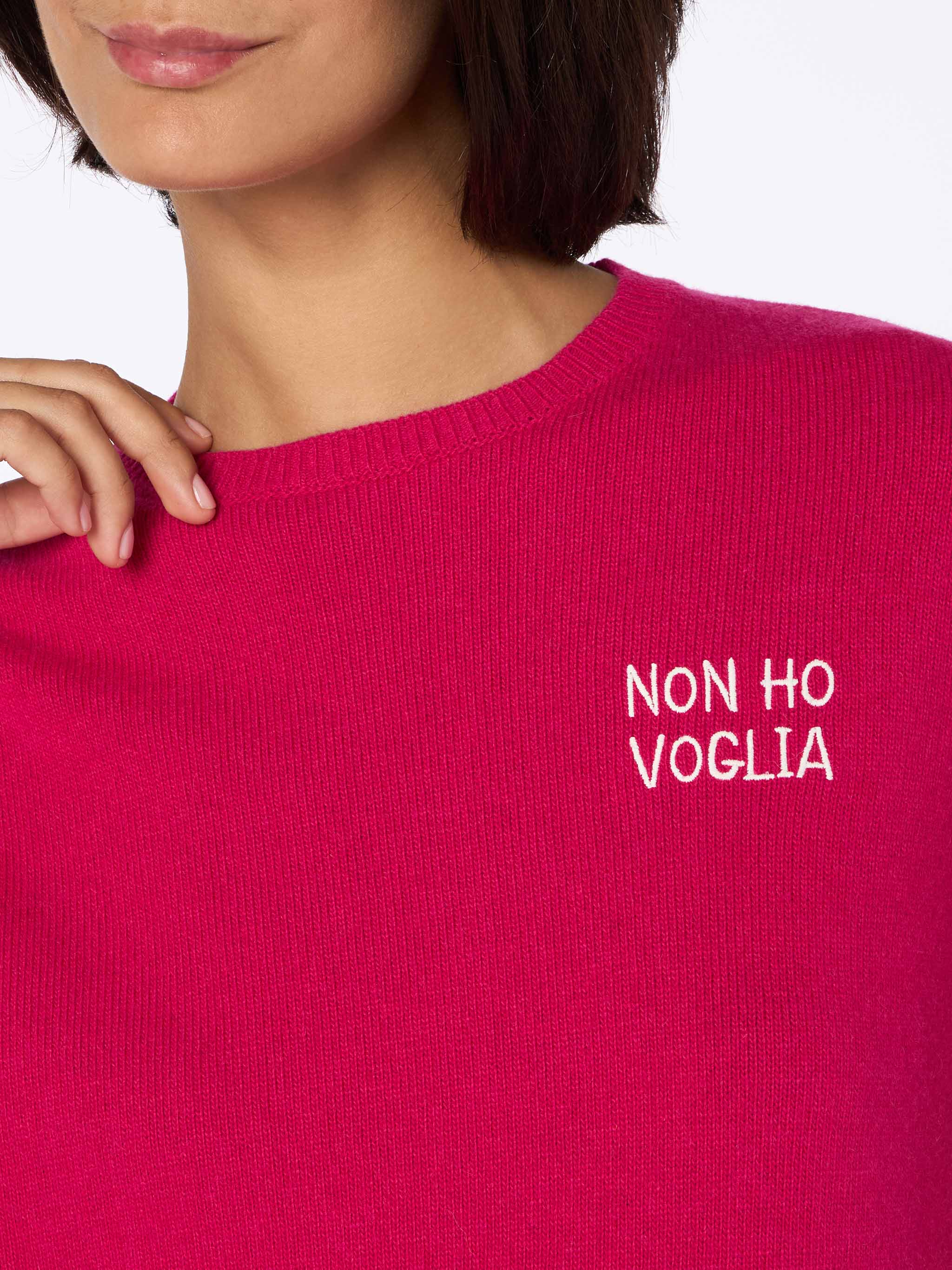 New Queen Burgundy Sweater With Non Ho Voglia Embroidery Pink