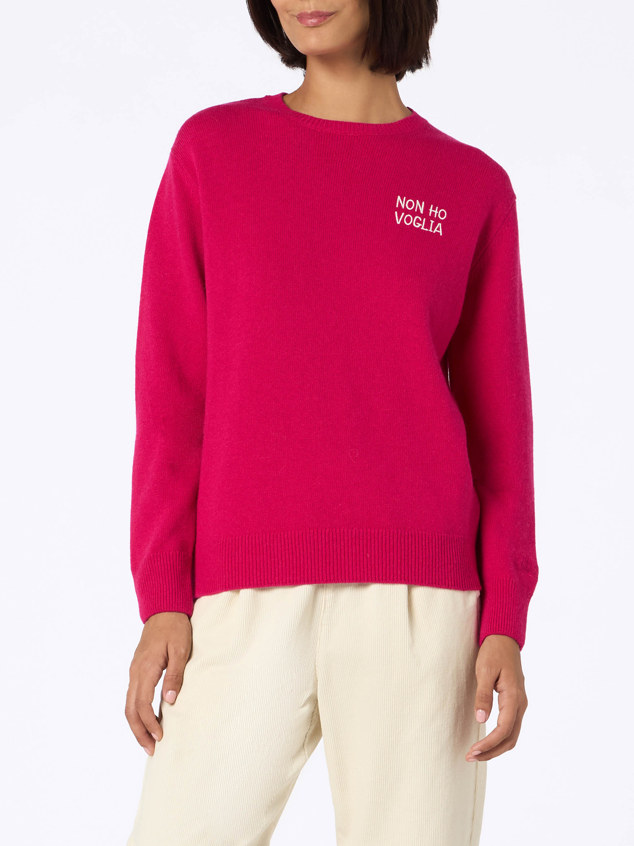 New Queen Burgundy Sweater With Non Ho Voglia Embroidery Pink